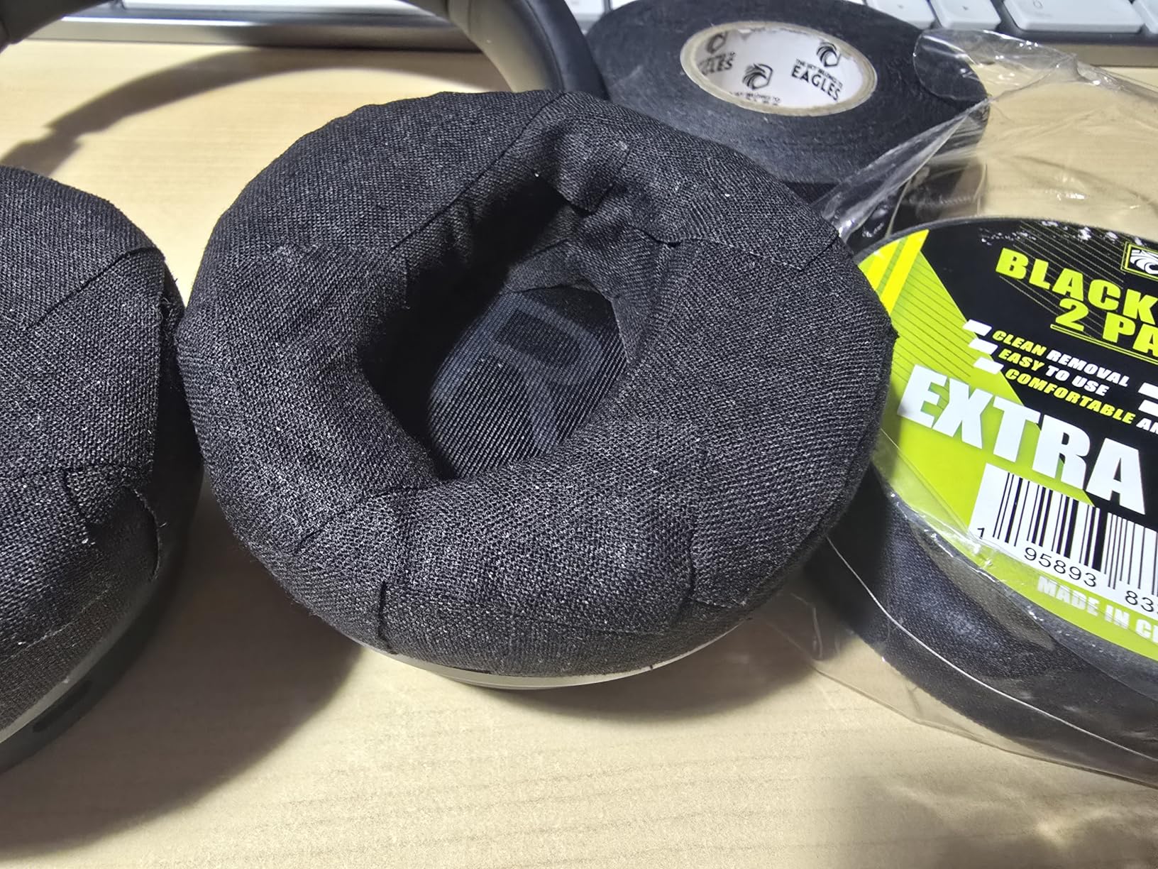 Hockey Tape Black 1inch Grip Tape 2 Roll Athletic Sports Tape Water-Resistan Multipurpose Cloth Tape for Lacrosse Baseball & Softball Bats, Pullup Bars, Sports Gift Wrist Ankle Foot Gymnastics Bar customer photo 1