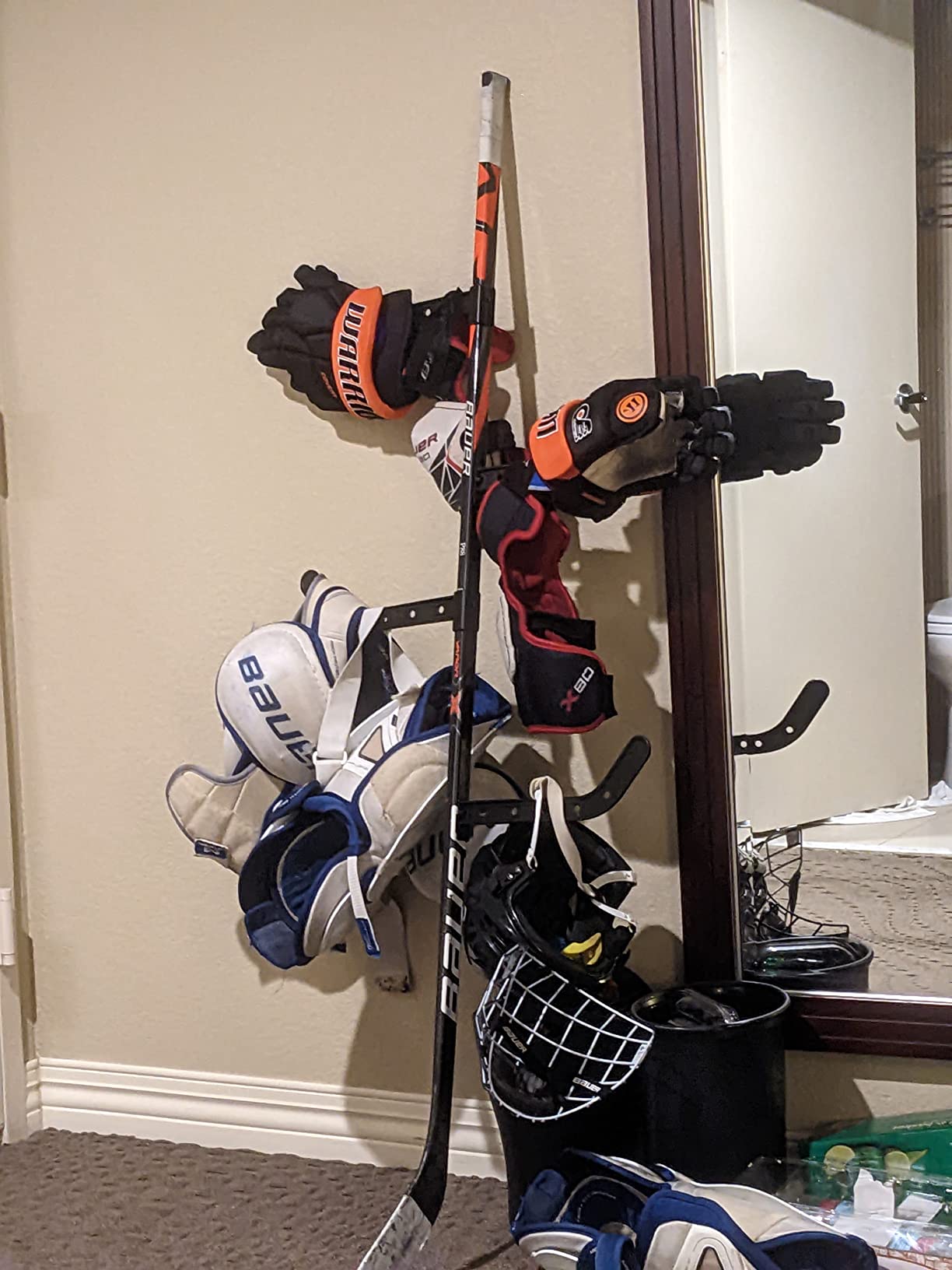 Wraparound Hockey Dry Stick - Portable Hockey Drying Rack for Gloves & Sports Gear - Attaches to Hockey Stick - Hockey Equipment Drying Rack customer photo 1