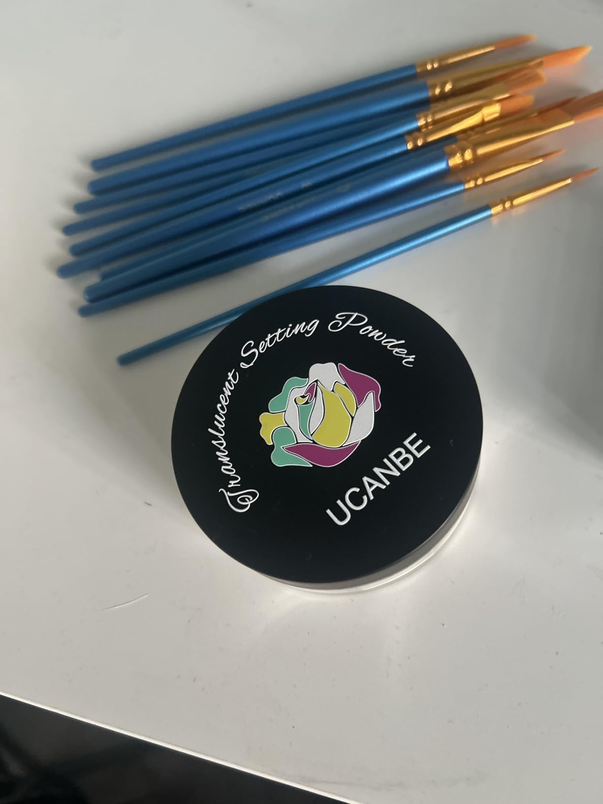 UCANBE Athena Face Body Paint Oil Palette + Translucent Setting Powder + 10PCS Brushes Set, Professional Non Toxic Face Painting Pallet Kit for Halloween SFX Cosplay Clown Makeup for Women Adults customer photo 2