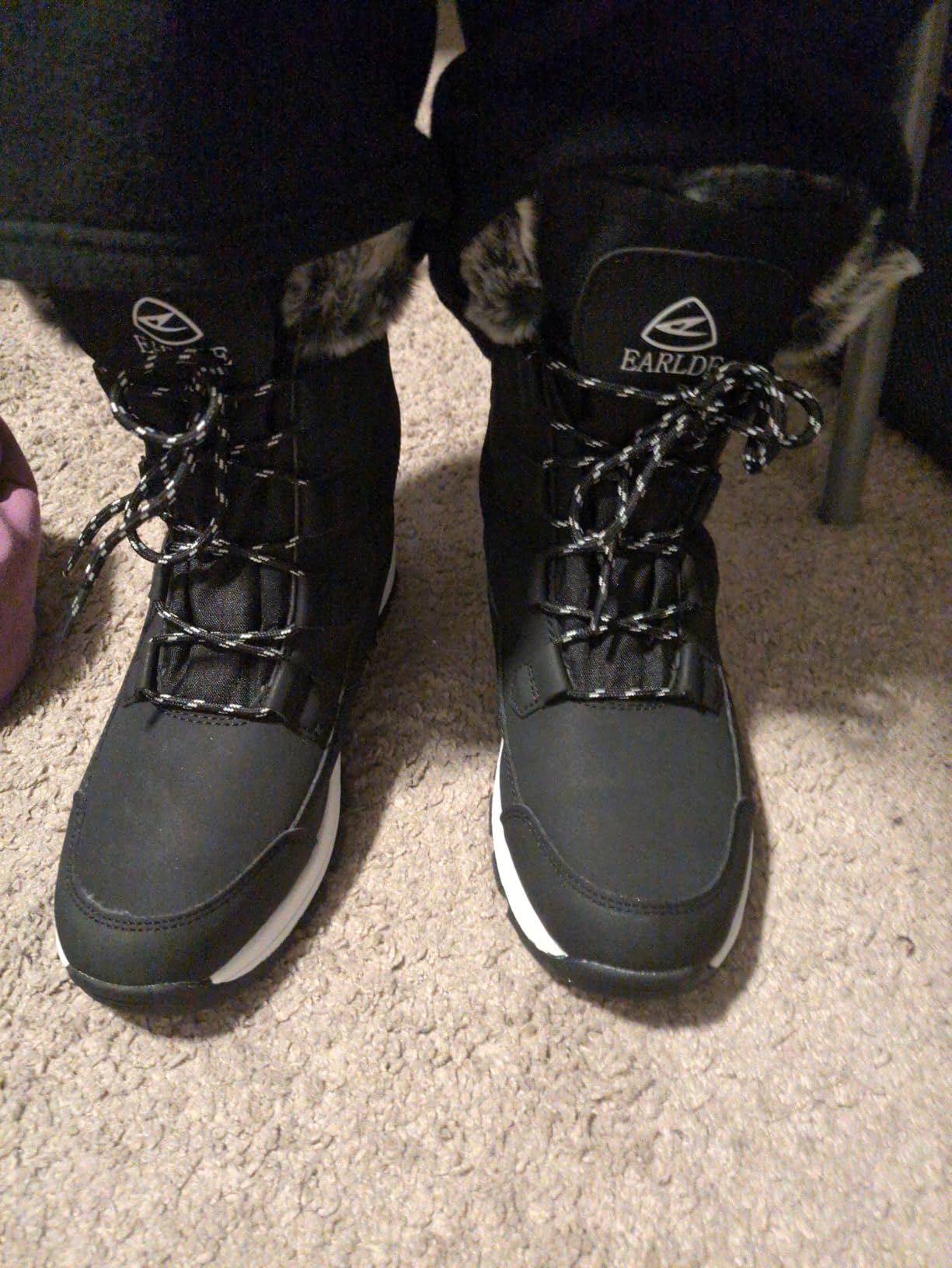 EARLDE Women's Snow Boots Waterproof Winter Boots Mid-Calf Outdoor Lightweight Warm Faux Fur Lined with Non-slip Sole customer photo 2