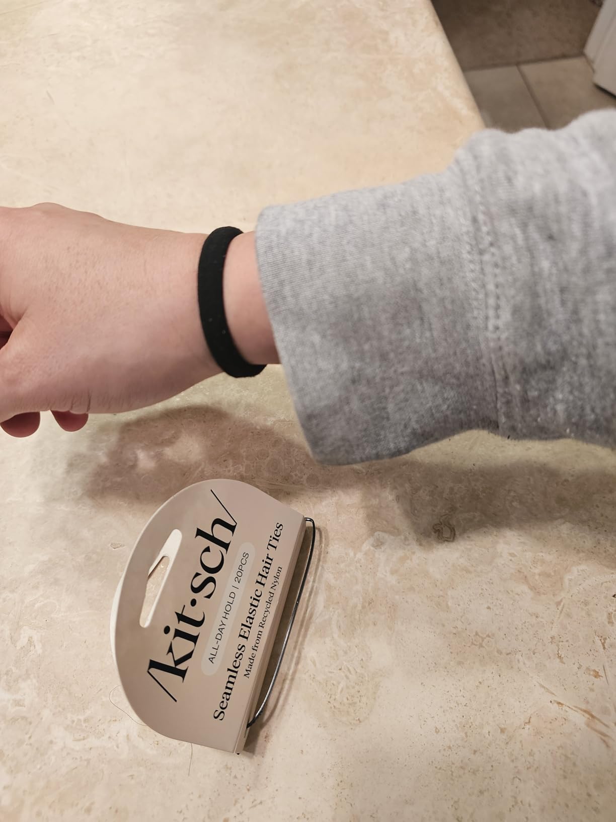 Kitsch Nylon Hair Ties No Damage - Stretchable Hair Bands for Strong All-Day Hold, Ponytail Holders | Hair Accessories for Girls | Ideal Gifts for Women - Black, 12 Pcs customer photo 1