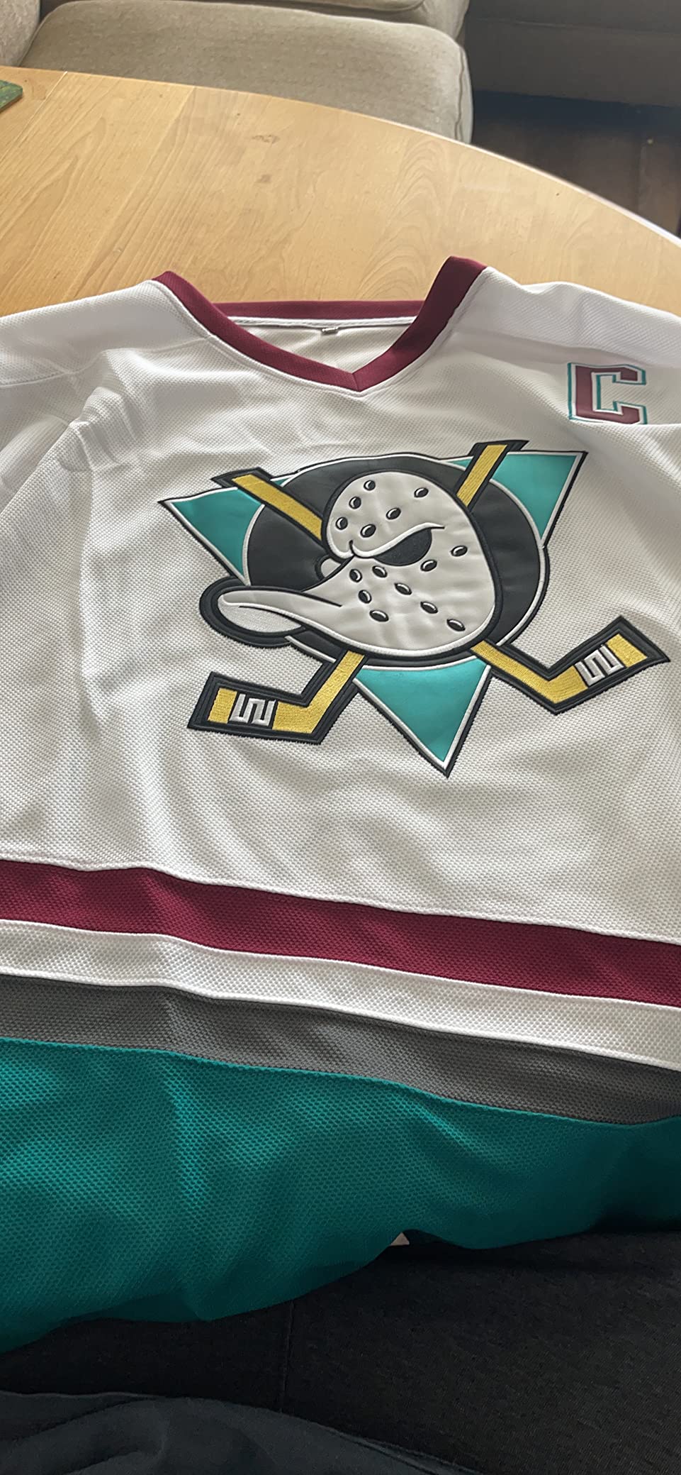Mighty Ducks Movie Hockey Jersey 90S Hip Hop Adults Clothing for Party, Stitched Letters and Numbers customer photo 2