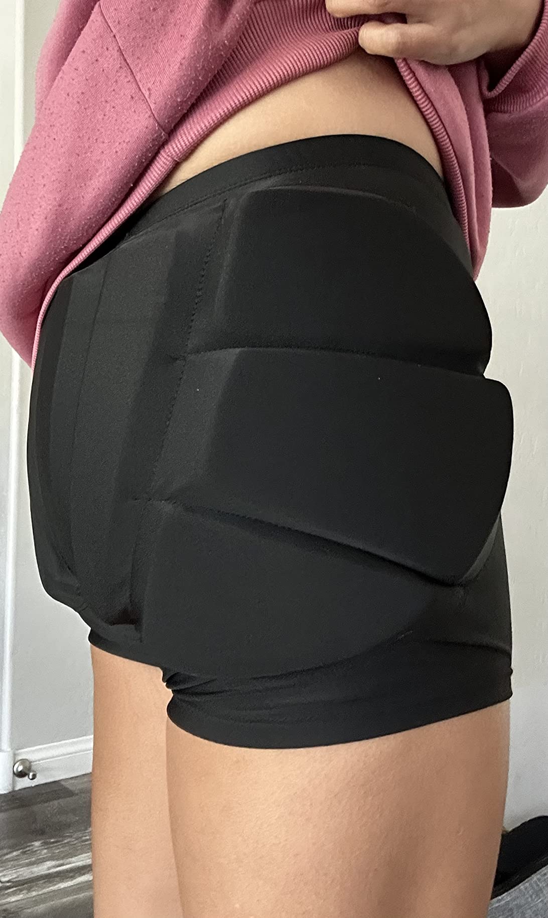 Kids Butt Pad Shorts for Skating Snowboarding Ski Hockey, Hip Tailbone Protective Padded Shorts for Youth Child customer photo 2