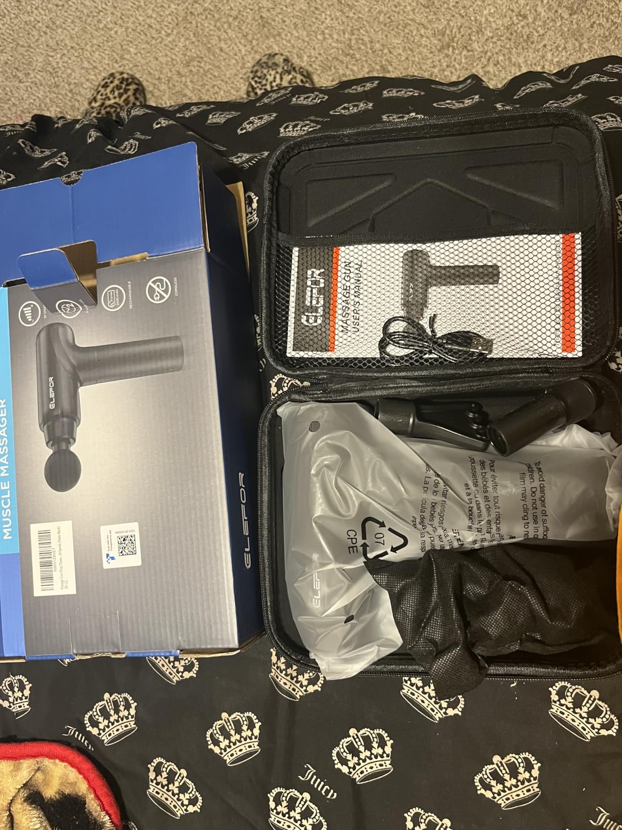 Elefor Massage Gun Deep Tissue,Percussion Back Massager Gun for Athletes Muscle Massage Gun for Pain Relief with 8 Massage Heads & 20 Speeds customer photo 1