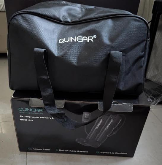 QUINEAR Air Compression Recovery System, Professional Sequential Device for Massage Therapy, Foot and Leg Recovery Boots to Improve Circulation for Athletes, FSA-HSA Eligible (Medium) customer photo 1