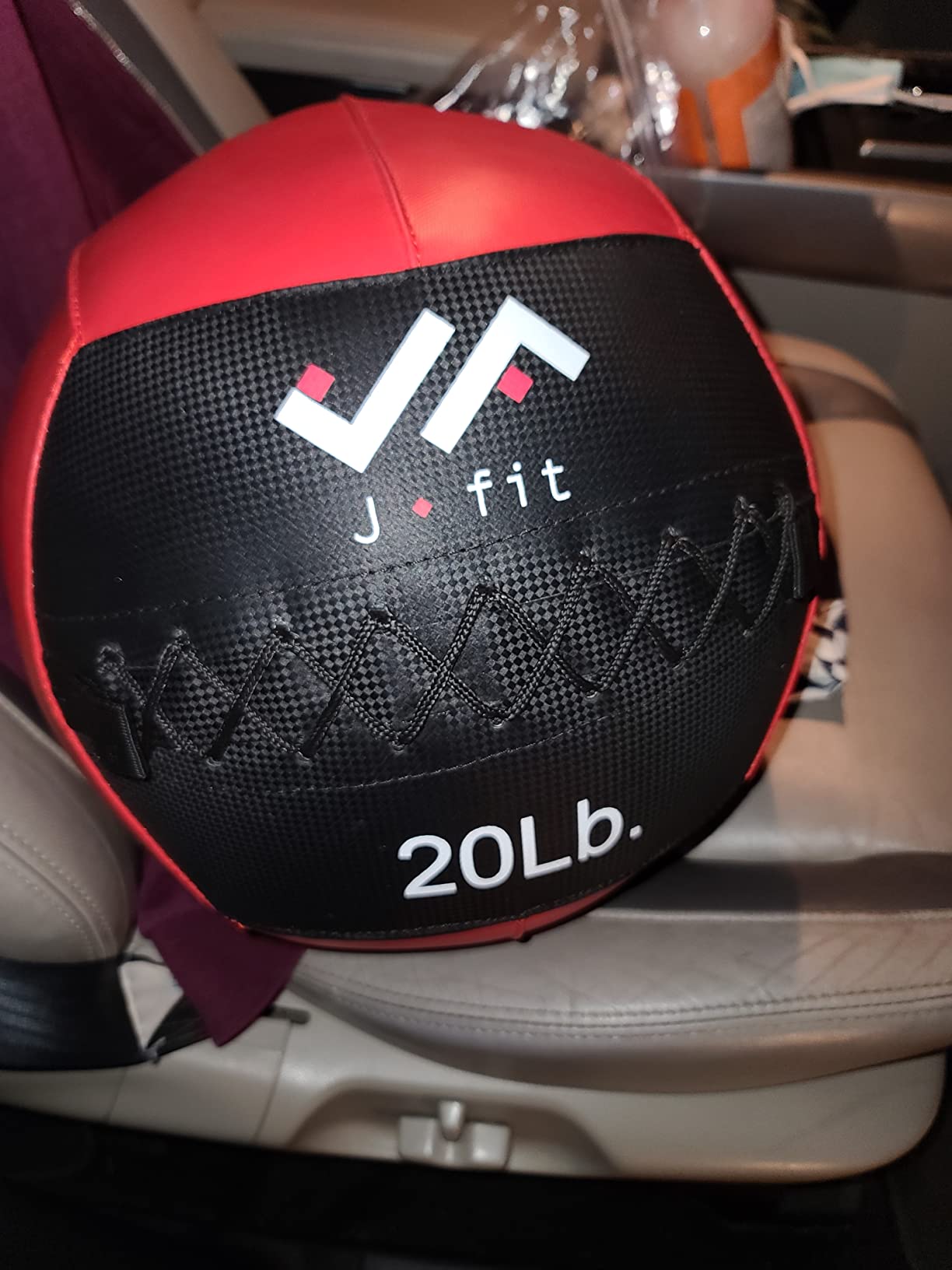 JFit Wall Ball - Premium Soft Weighted Exercise Ball for Strength, Conditioning, Gym & Home Workouts, 4-30 LB customer photo 2