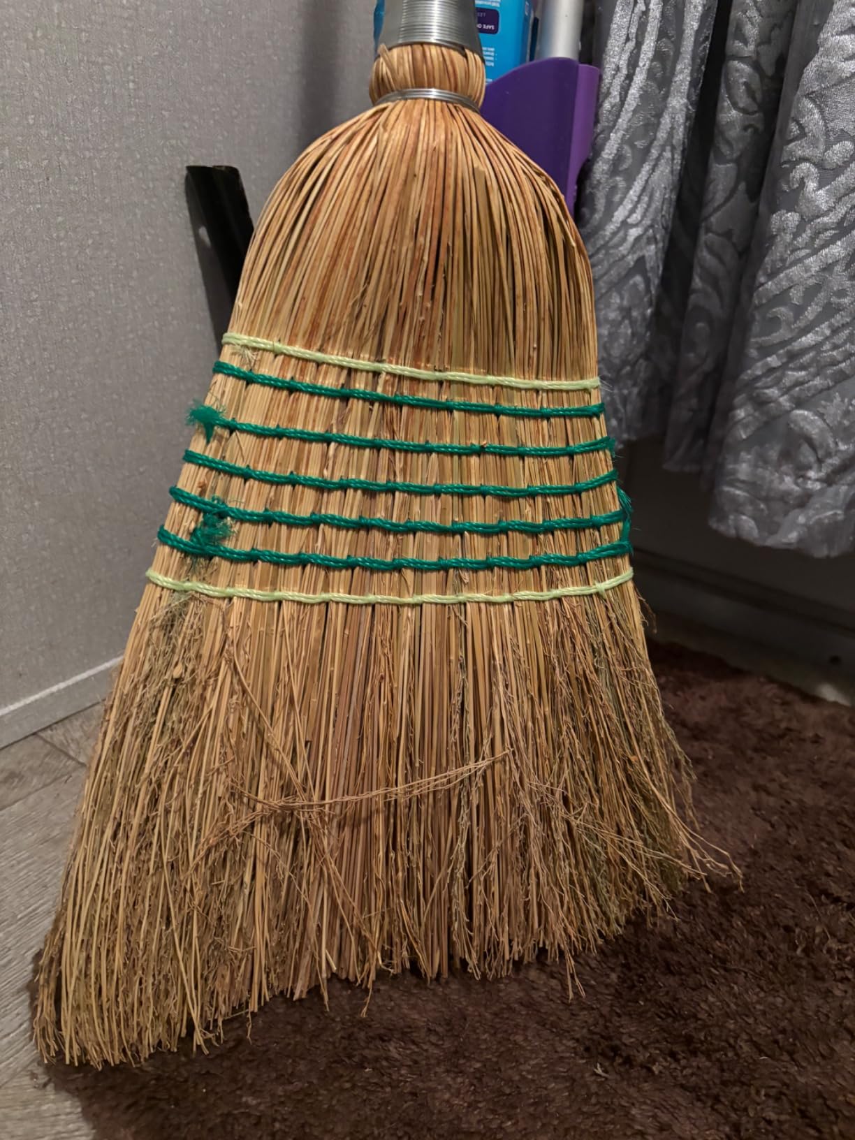 Yocada Heavy-Duty Corn Broom Commercial Indoor Outdoor Broom 59.8 inch Tall for Courtyard Garage Lobby Mall Market Floor Home Office Leaves Stone Dust Rubbish customer photo 1