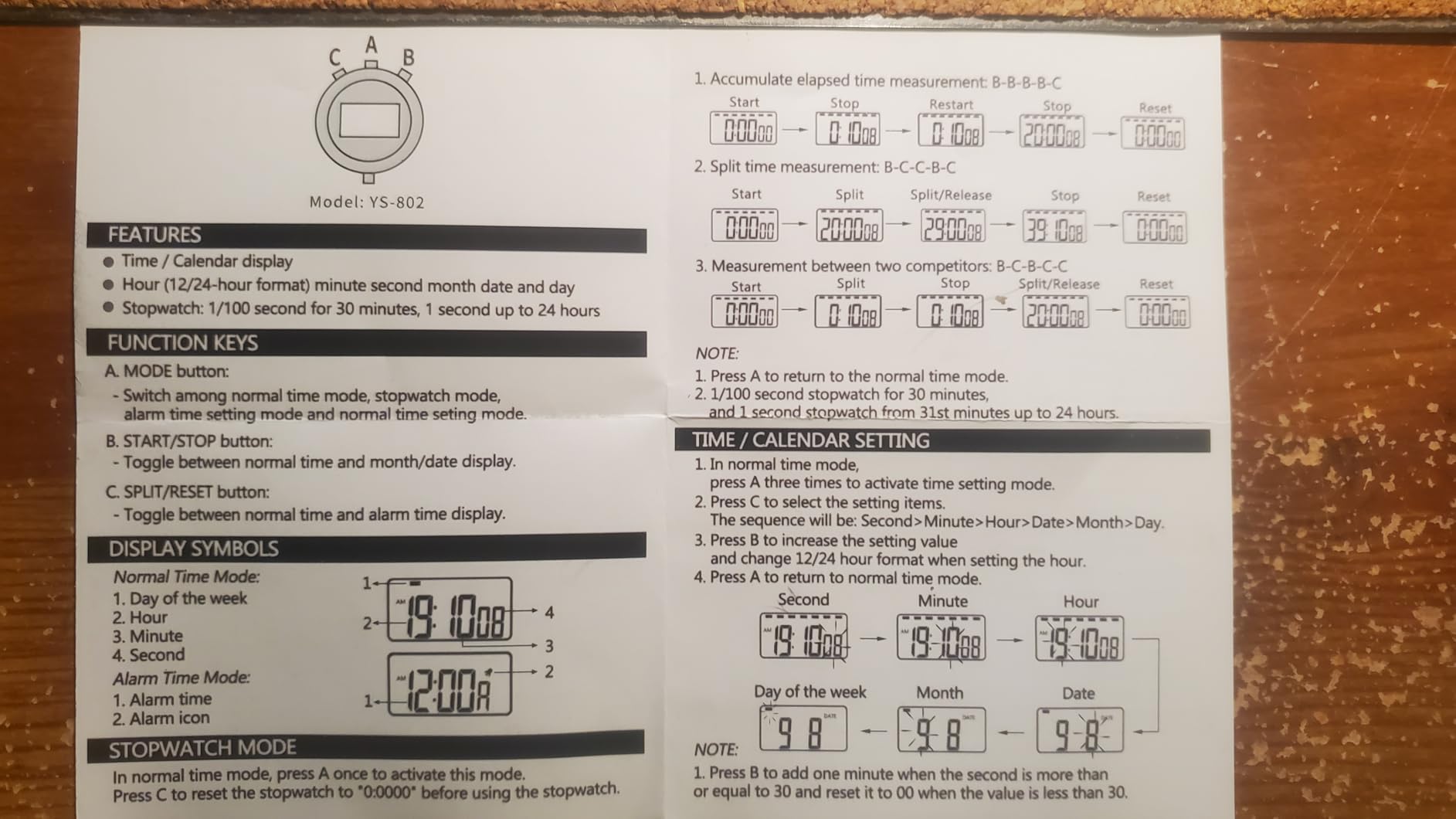 Sports Stopwatch Timer, Single Lap Split Digital Stop Watch for Sports Kids Coaches Swimming Running, Black customer photo 1