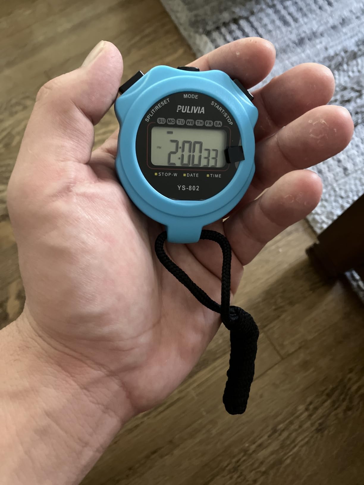 Sports Stopwatch Timer, Single Lap Split Digital Stop Watch for Sports Kids Coaches Swimming Running, Black customer photo 2