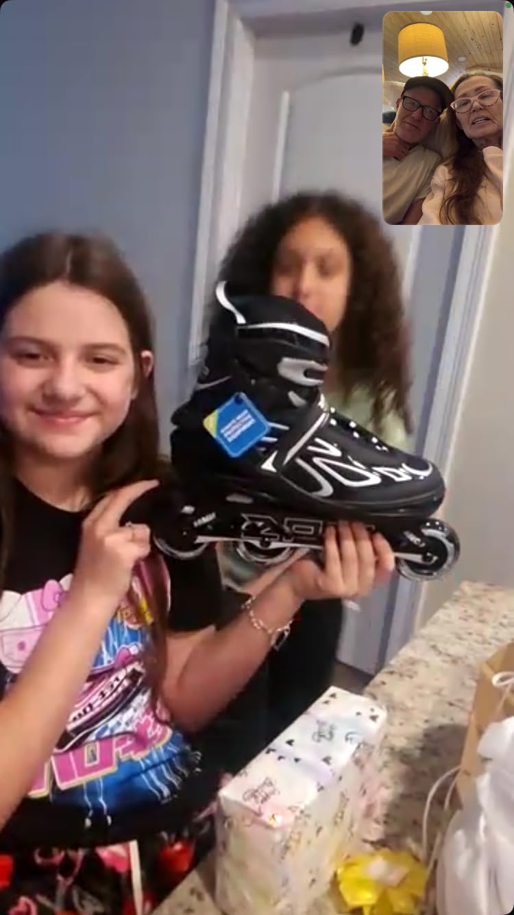 2PM SPORTS Vinal Girls Adjustable Flashing Inline Skates, All Wheels Light Up, Fun Illuminating Skates for Kids Men Adult Women and Boys customer photo 2