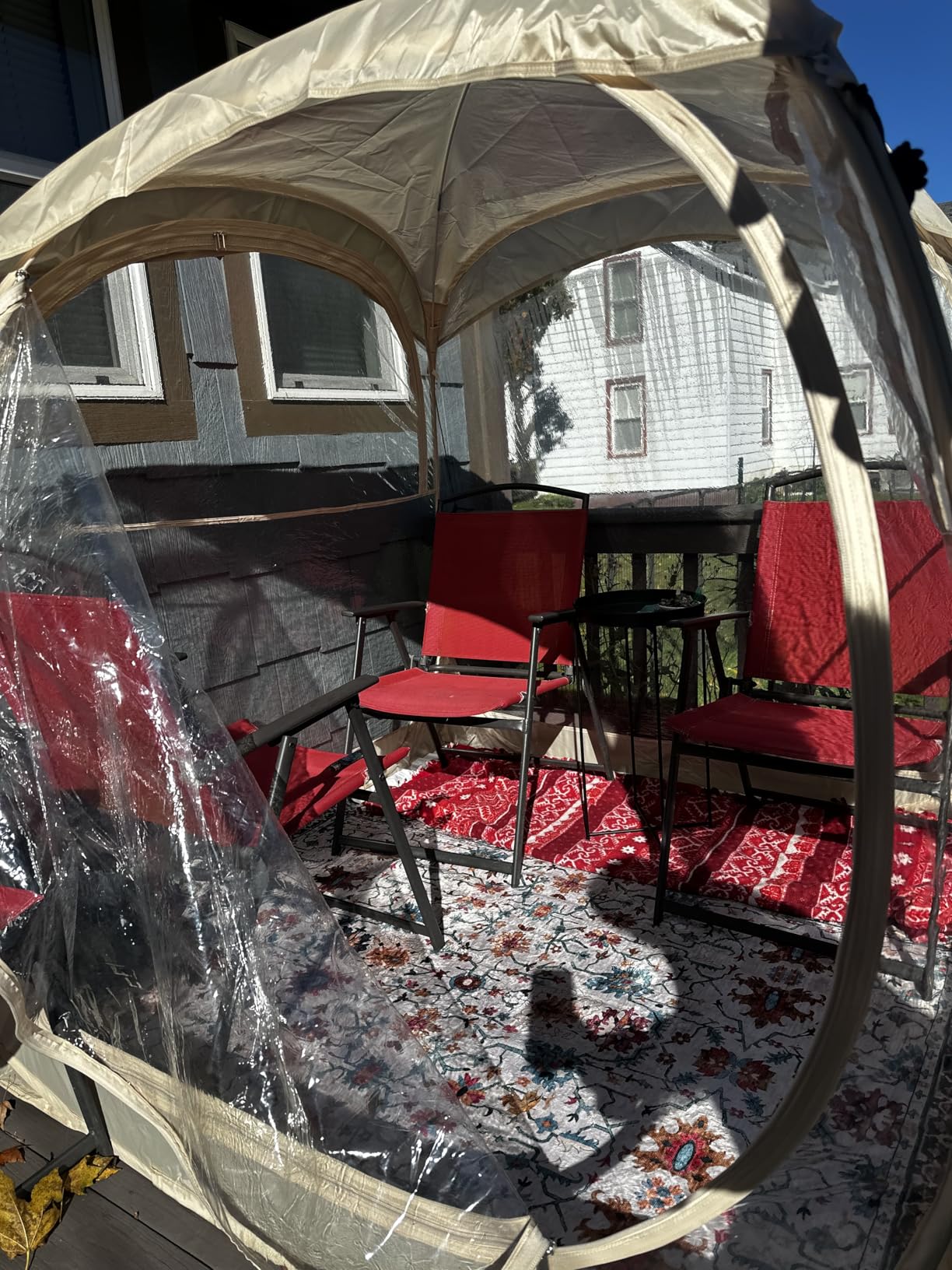 EighteenTek Pop Up Weather Pod, Sport Pod with Attached Floor, 360° Clear View, UPF 50+ UV Protection, Waterproof All-Weather Instant Shelter for 1-4 Person, Sports Camping Fishing Tailgating customer photo 1