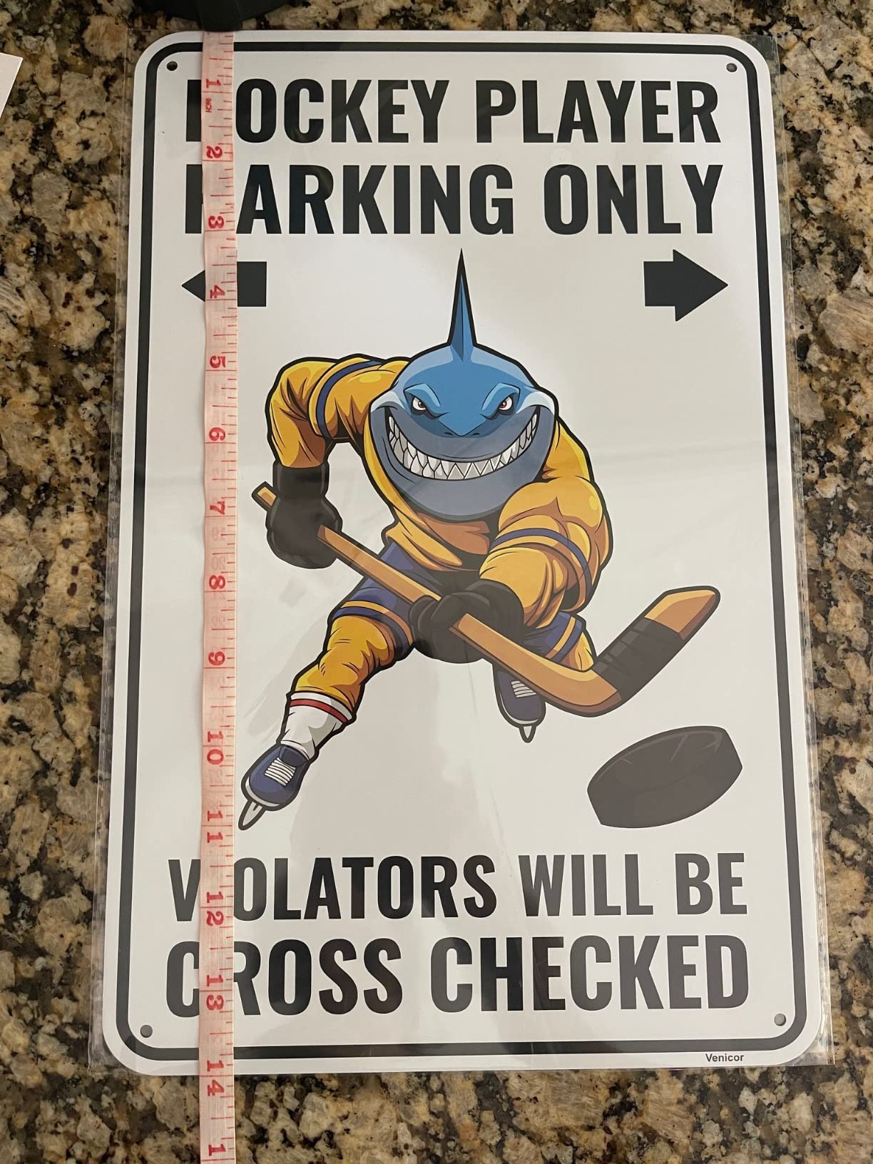 Venicor Hockey Sign - 9 x 14 Inches - Aluminum - Ice Hockey Gifts for Boys Room Decor Birthday Party Favors Stuff customer photo 1
