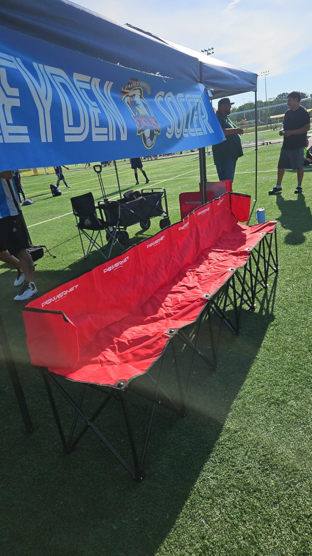 PowerNet Carli Lloyd 6 Seater Team Bench, Backpack Style Carry Bag Included, Ultra Portable, Great for Teams, Soccer Basketball Football Practice and Games customer photo 2