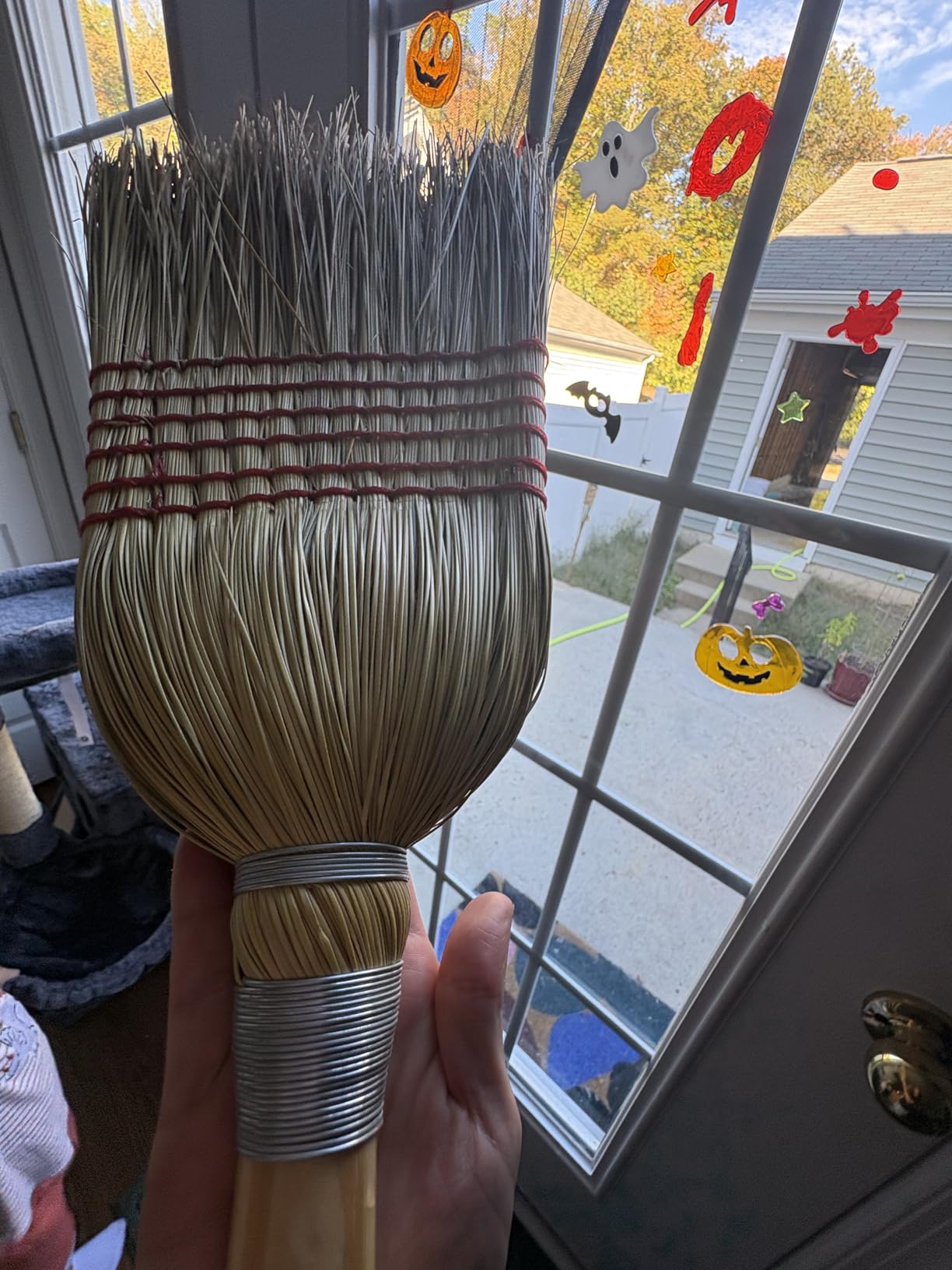Corn Broom with Wood Handle Heavy Duty Indoor Outdoor Broom (1 1/4 Inch Handle) customer photo 2