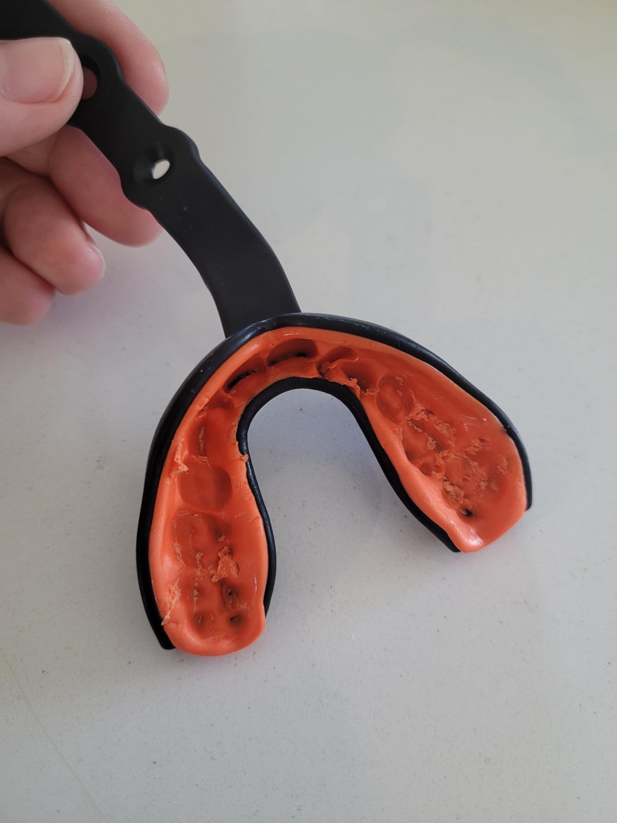 Oral Mart Strapped Mouth Guard for Football, Lacrosse, Ice Hockey, Taekwondo (USA Flag, Fangs, 15+ Colors to Choose from) - Sports Mouthguard with Fixed Strap (Strapped, Youth or Adult) customer photo 1