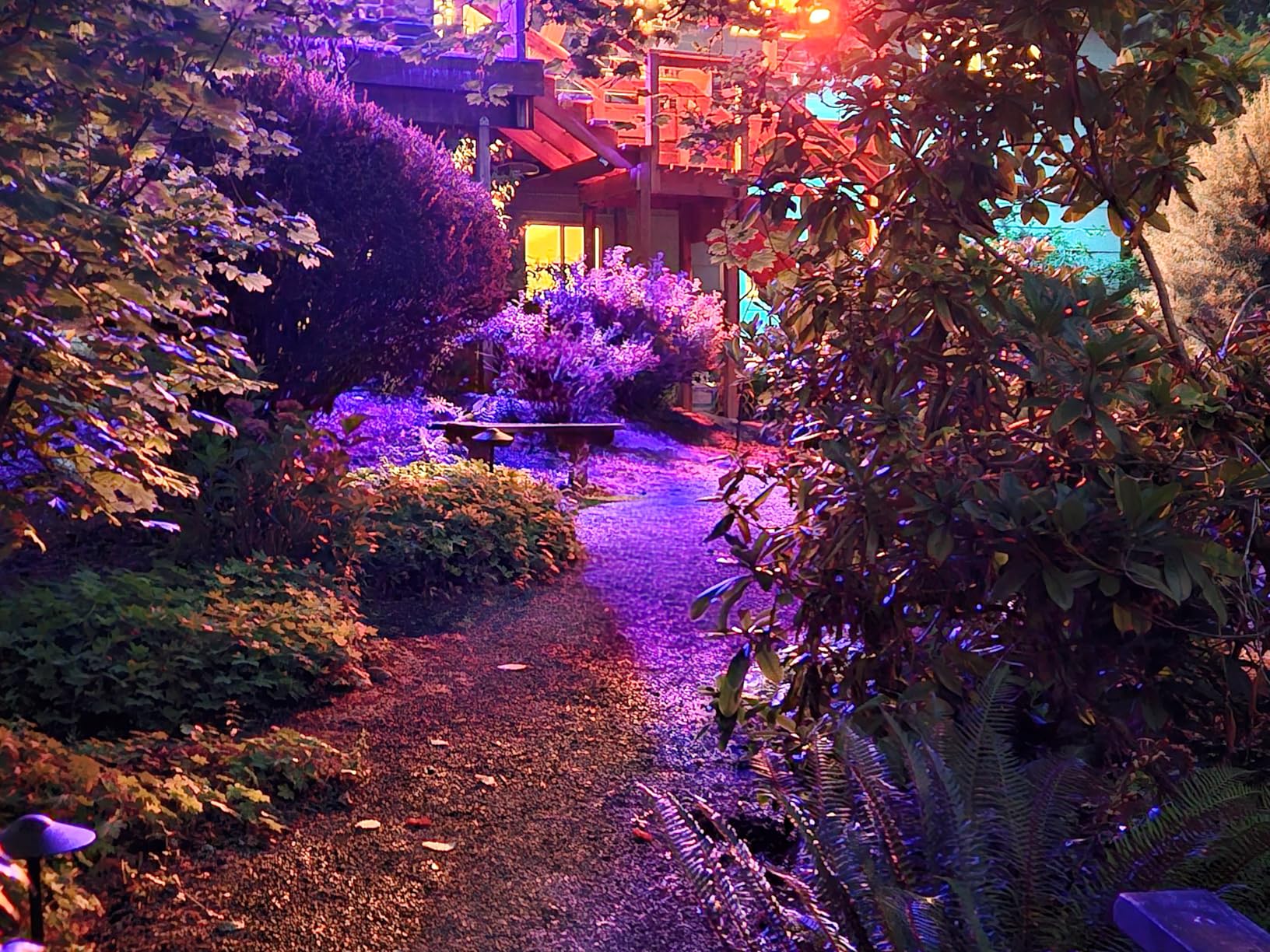 LED Flood Light Outdoor 800W Equivalent Bluetooth Smart Color Change Landscape Lighting DIY-Scene+RGB Colors+Warm White 2700K - APP & Group Control & Timing,IP66 Waterproof US 3-Plug Up Light 4Pack customer photo 1
