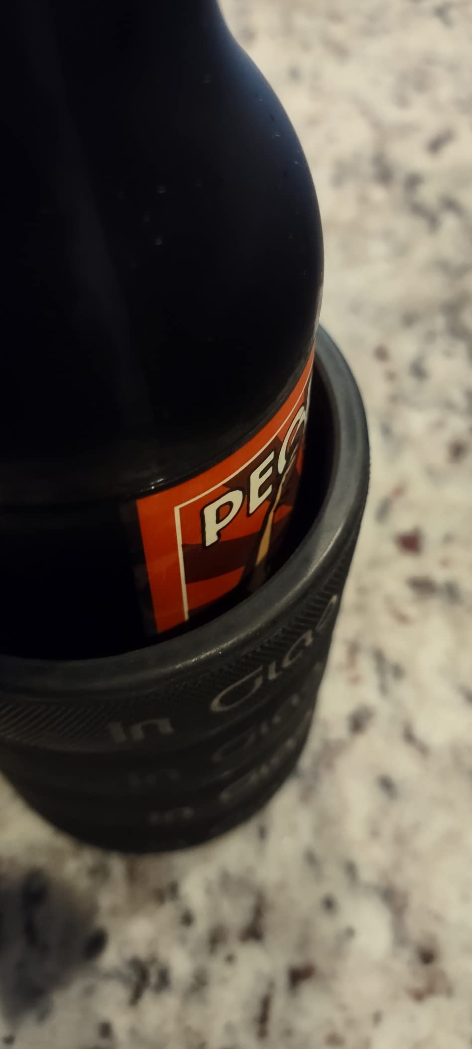 Beer Can Cooler Made from 4 Real Ice Hockey Pucks, 12oz Insulated Holder for Hockey Dad Gifts, Black (1) customer photo 2