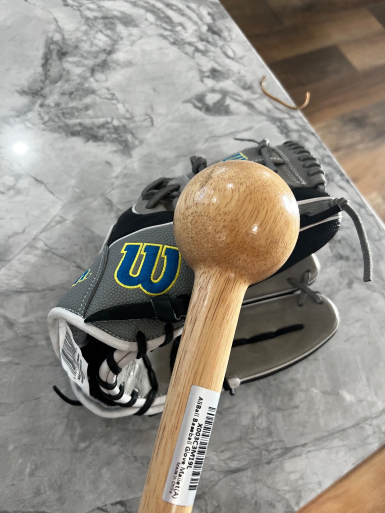 AliBall Baseball Glove Mallet - Quick Create Ball Shaped Pocket for Softball Glove - One Piece Solid Construction for Breaking in Glove customer photo 2