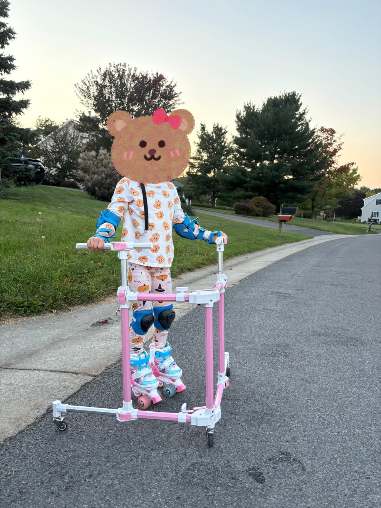 GanFindX Folding Skater Aid for Kids Roller Skating, Aluminum Roller Skate Trainer for Children Toddler Adjustable Height Training Walker customer photo 1