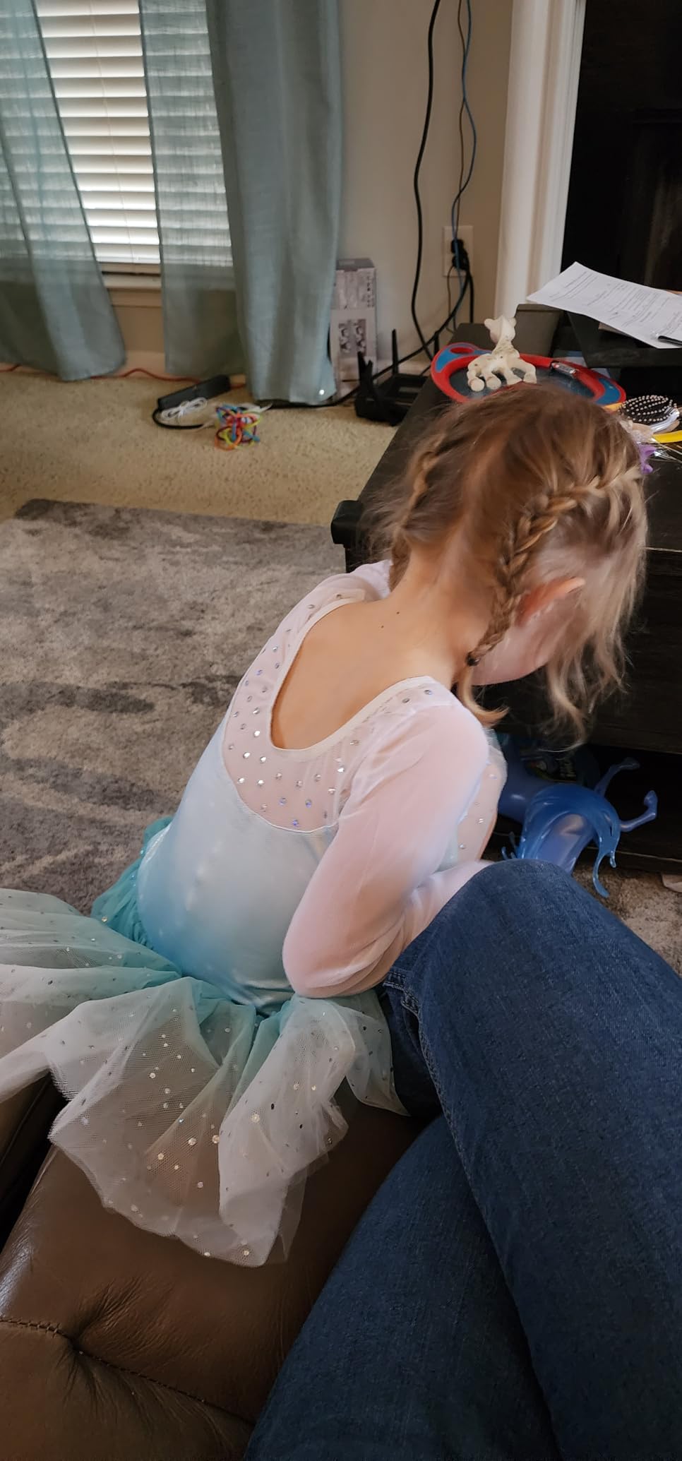 EQSJIU Long Sleeve Dance Leotard for Girls Sparkly Snowflake Ballet Dress Toddler Tutu Skirted Leotard Outfits for Girls customer photo 2