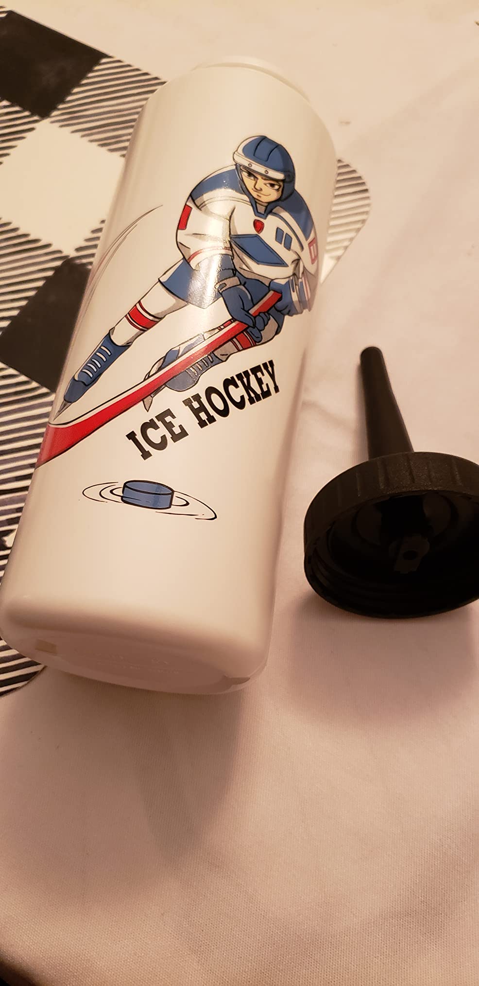 Squeeze Water Bottles 34 oz Hockey Lacrosse Football Boxing W/Sport Helmet w/Long Straw Cycling Gym customer photo 2