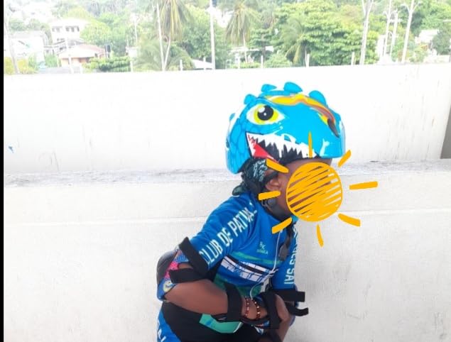 Toddler Helmet Kids Bike Helmet for 2 3 4 5 6 7 8 Years Old Girls with 3D Dinosaur Design Protective Gear Set and Safety Certified customer photo 2