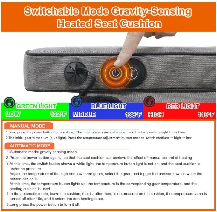 MYDAYS Portable Heated Seat Cushion, Memory Foam Heating Seat Pad for Outdoor Stadium Bleacher Camping, Power Bank Not Included (Black) customer photo 2