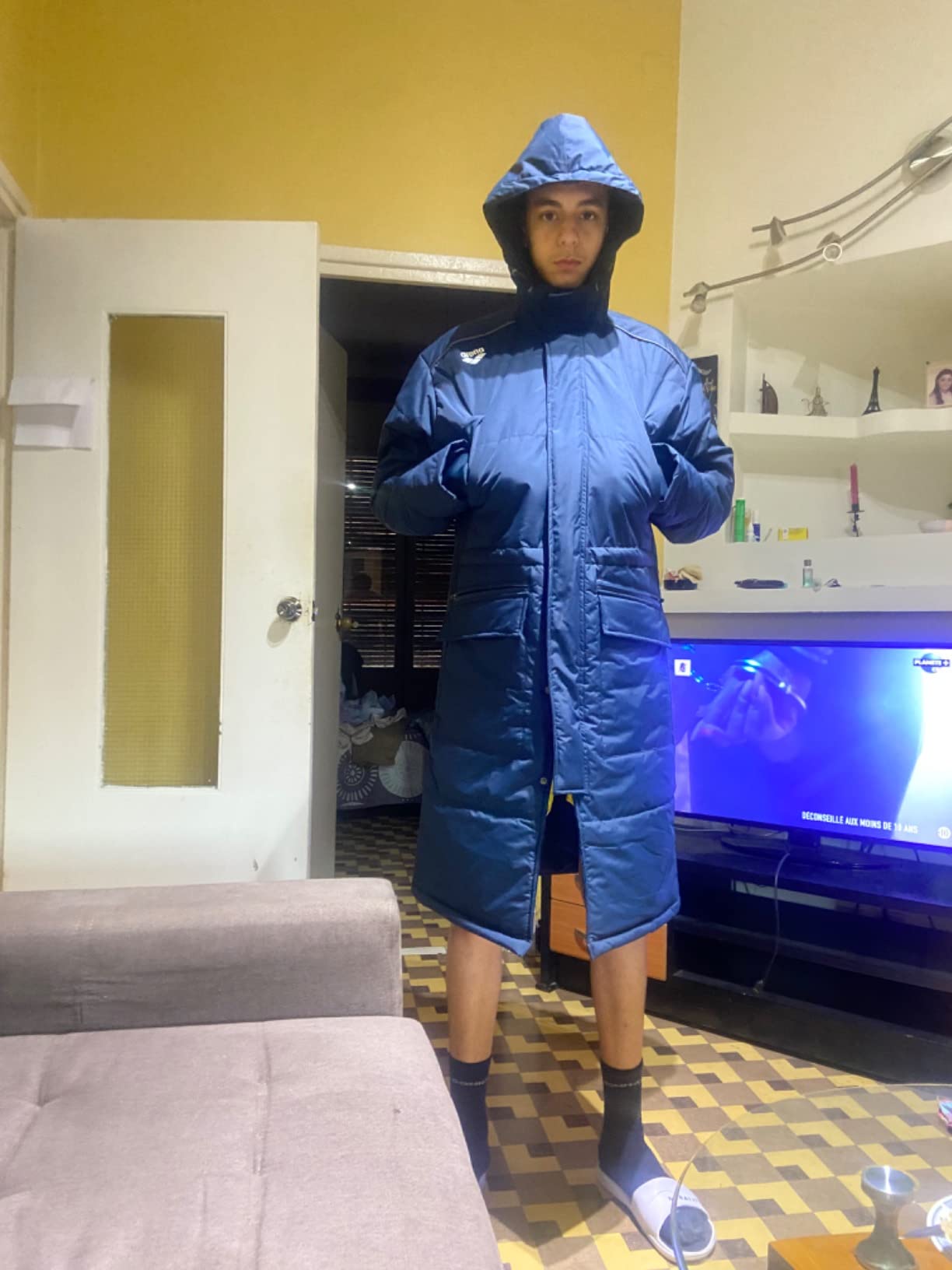 Arena Unisex Adult Team Swim Parka Solid Fleece Warm Winter Coat Waterproof Long Jacket for Women and Men Cold Weather Anorak customer photo 1