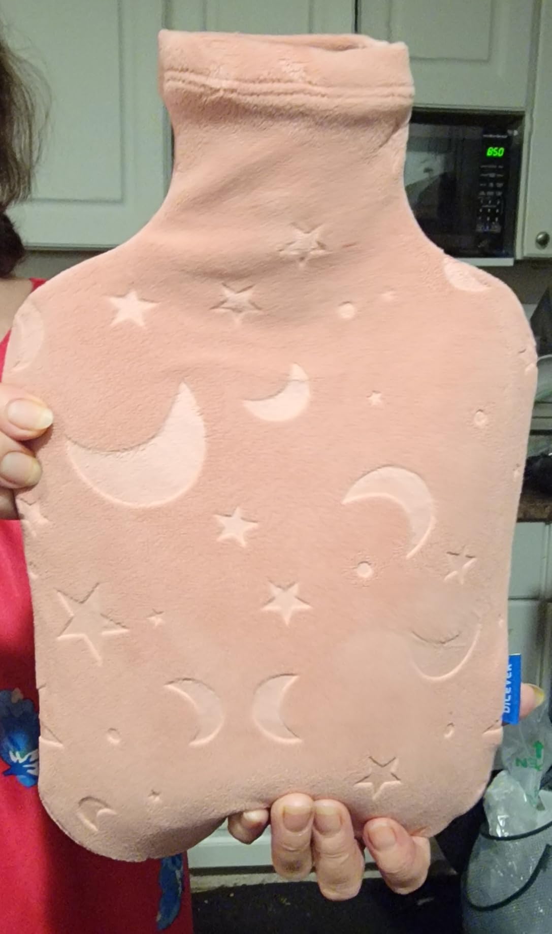 Hot Water Bottle with Soft Cover, 2L Hot Water Bag for Menstrual Cramps, Neck and Shoulder Pain Relief, Hot and Cold Therapies, Hand Feet Warmer, Blue customer photo 1