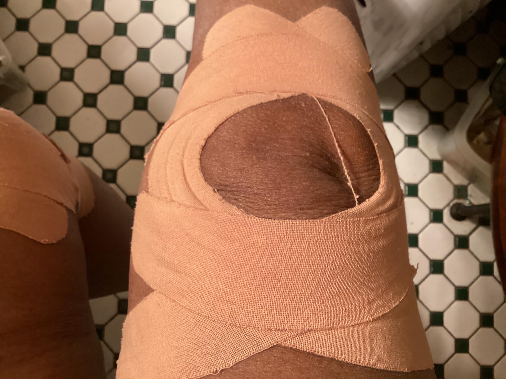 Kinesiology Tape, Uncut 2 Rolls, Original Cotton Elastic Premium Athletic Tape,Latex Free Hypoallergenic, 2inch x 16ft, Beige customer photo 2