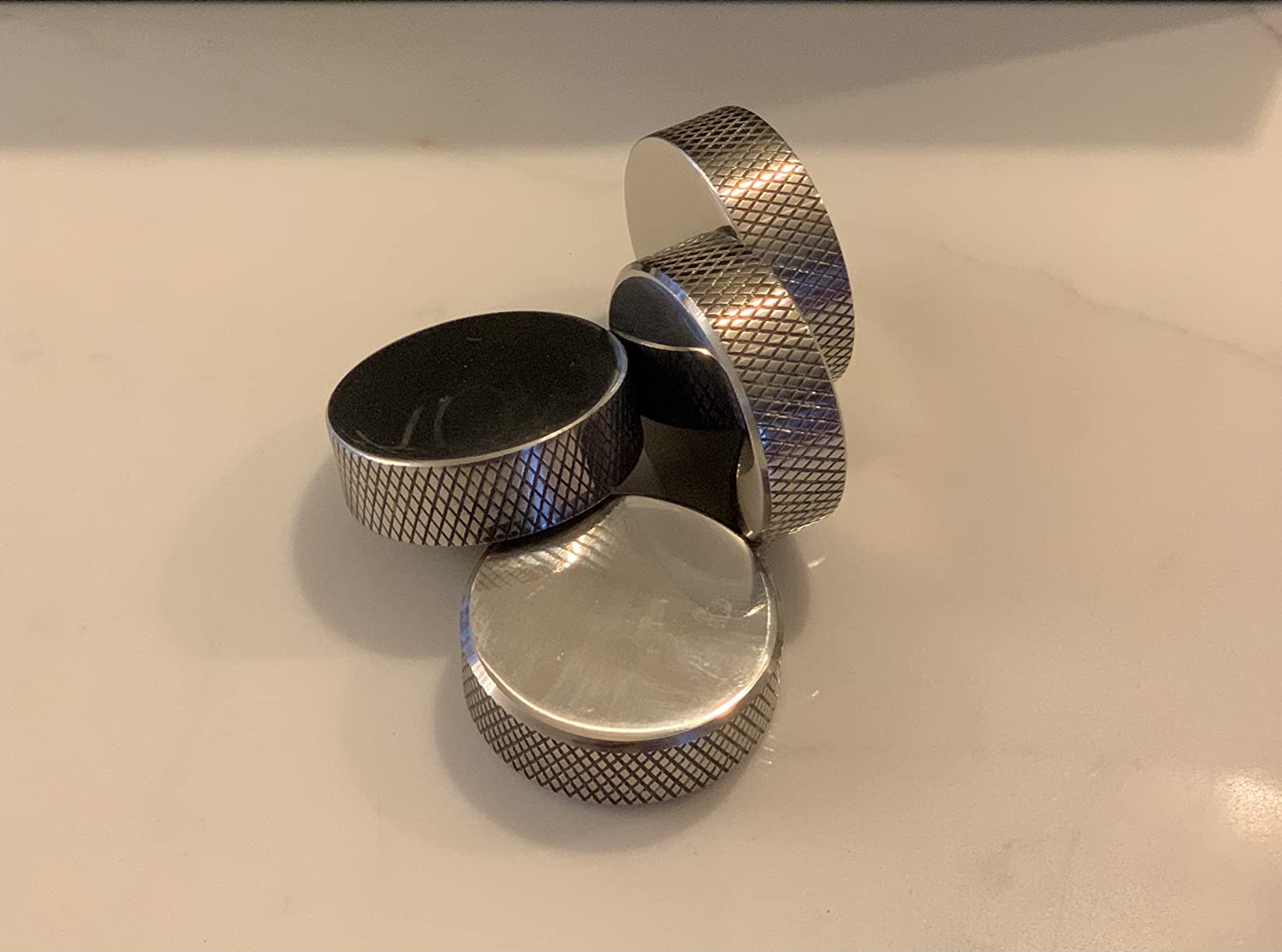 Whiskey Stone Set 7pcs | 4 Hockey Puck Whiskey Stones with Cooling Gel Interior | Hockey Stick Tongs, Elegant Glasses Gift Set | Father's Day Gift customer photo 1