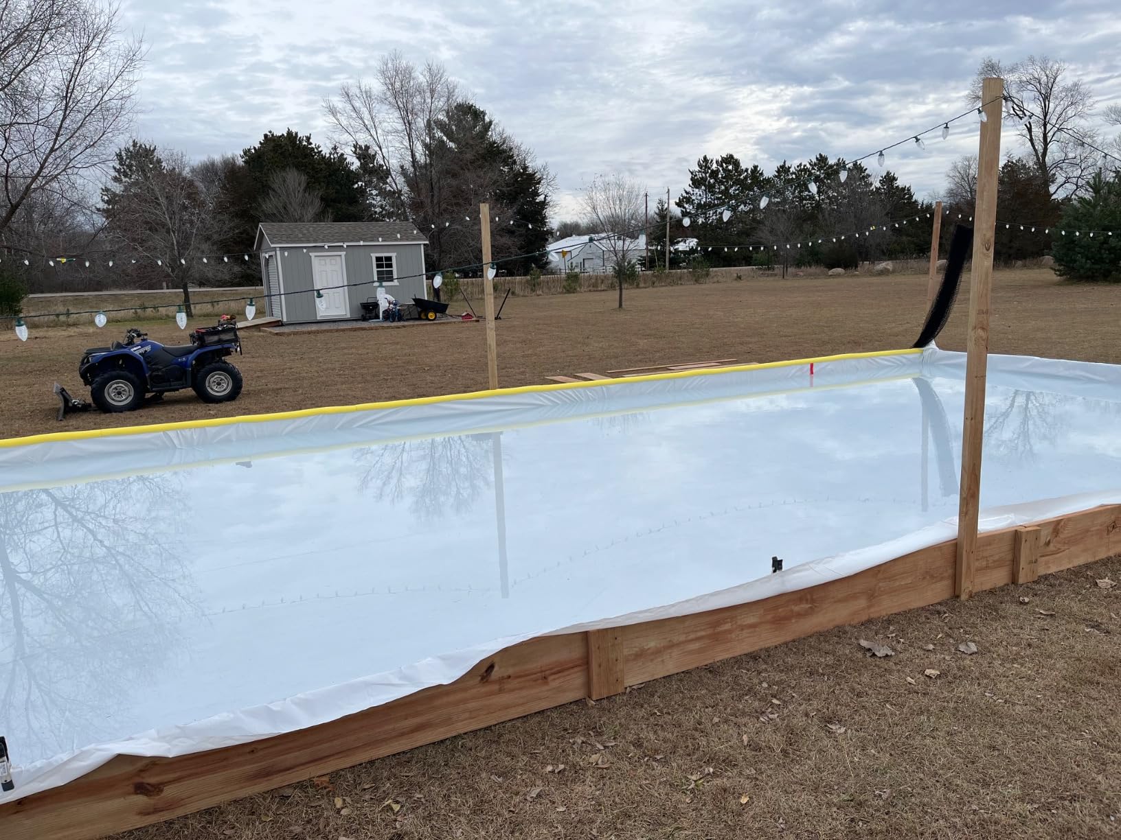 Iron Sleek - White Plastic Ice Rink Liner - 6 Mil - Backyard Ice Rink Kit Liner customer photo 2