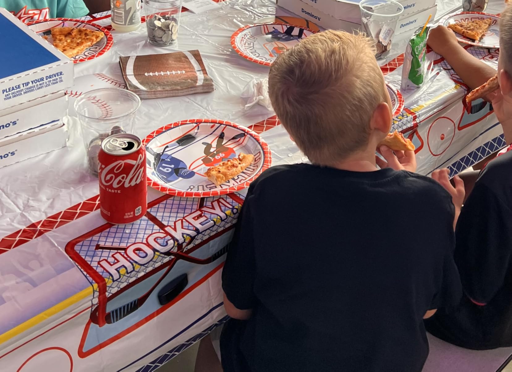 Hockey Party Supplies - Serve 20-81Pcs Plates, Napkins, Tablecloth, Forks Set for Kid's Hockey Fans Birthday Gameday Theme Party Decorations customer photo 1