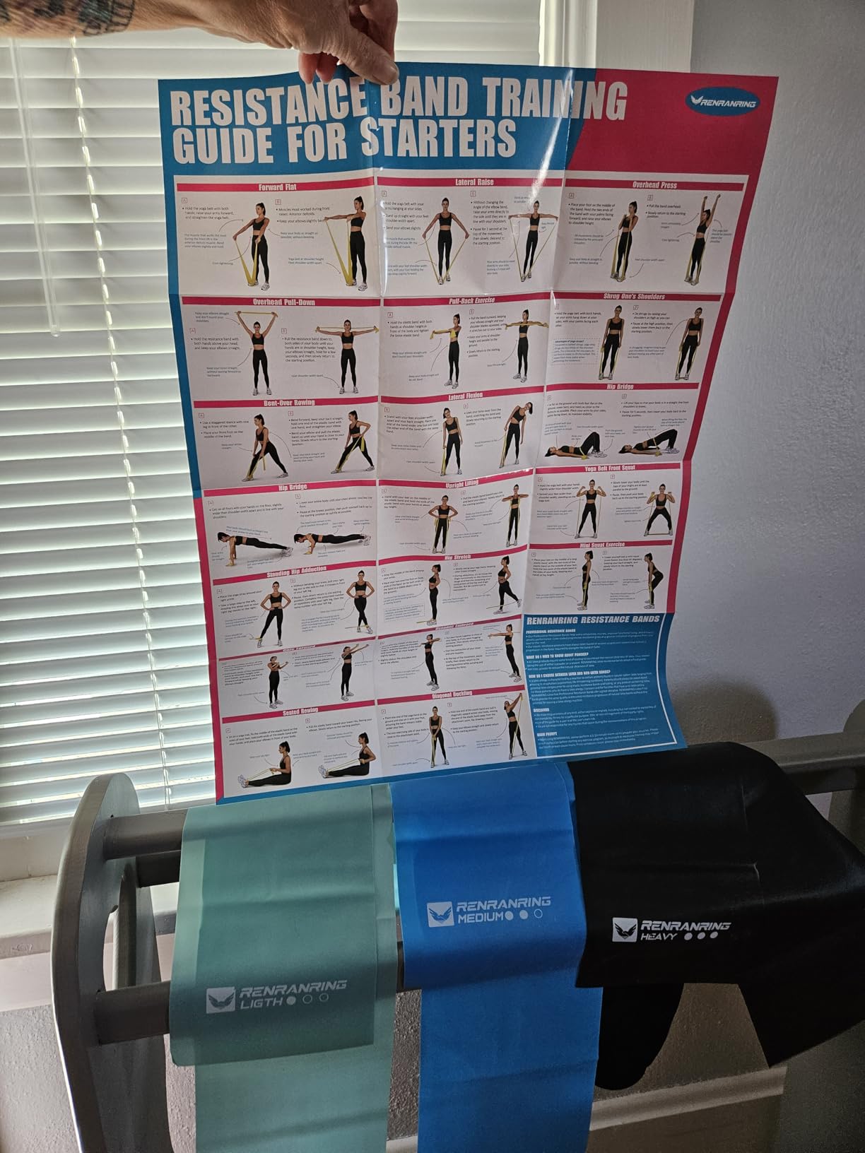 RENRANRING Resistance Bands for Working Out, Exercise Bands for Physical Therapy, Stretch, Recovery, Pilates, Rehab, Strength Training and Yoga Starter Set customer photo 2