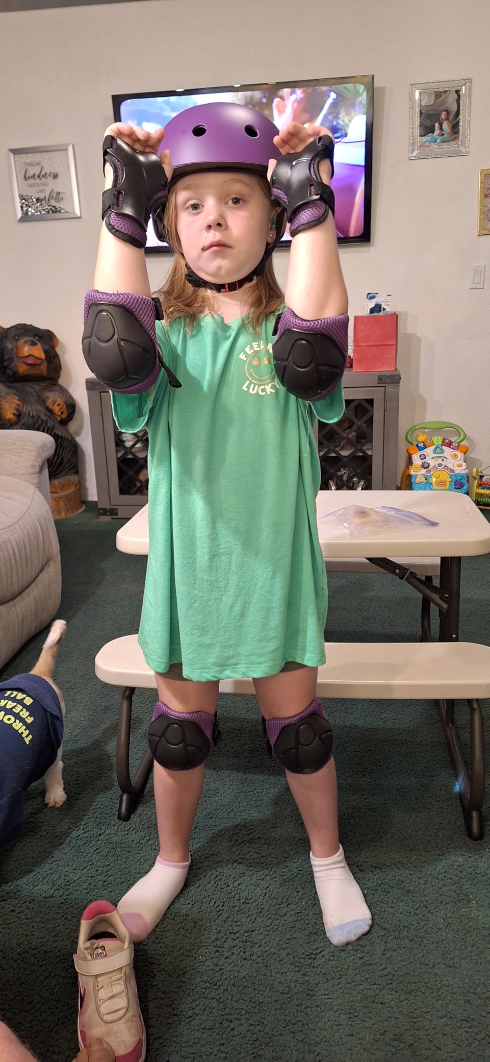 Kids Helmet Set with Knee Pads Elbow Pads Wrist Guards - Adjustable for Toddler Ages 3-14 Years customer photo 2