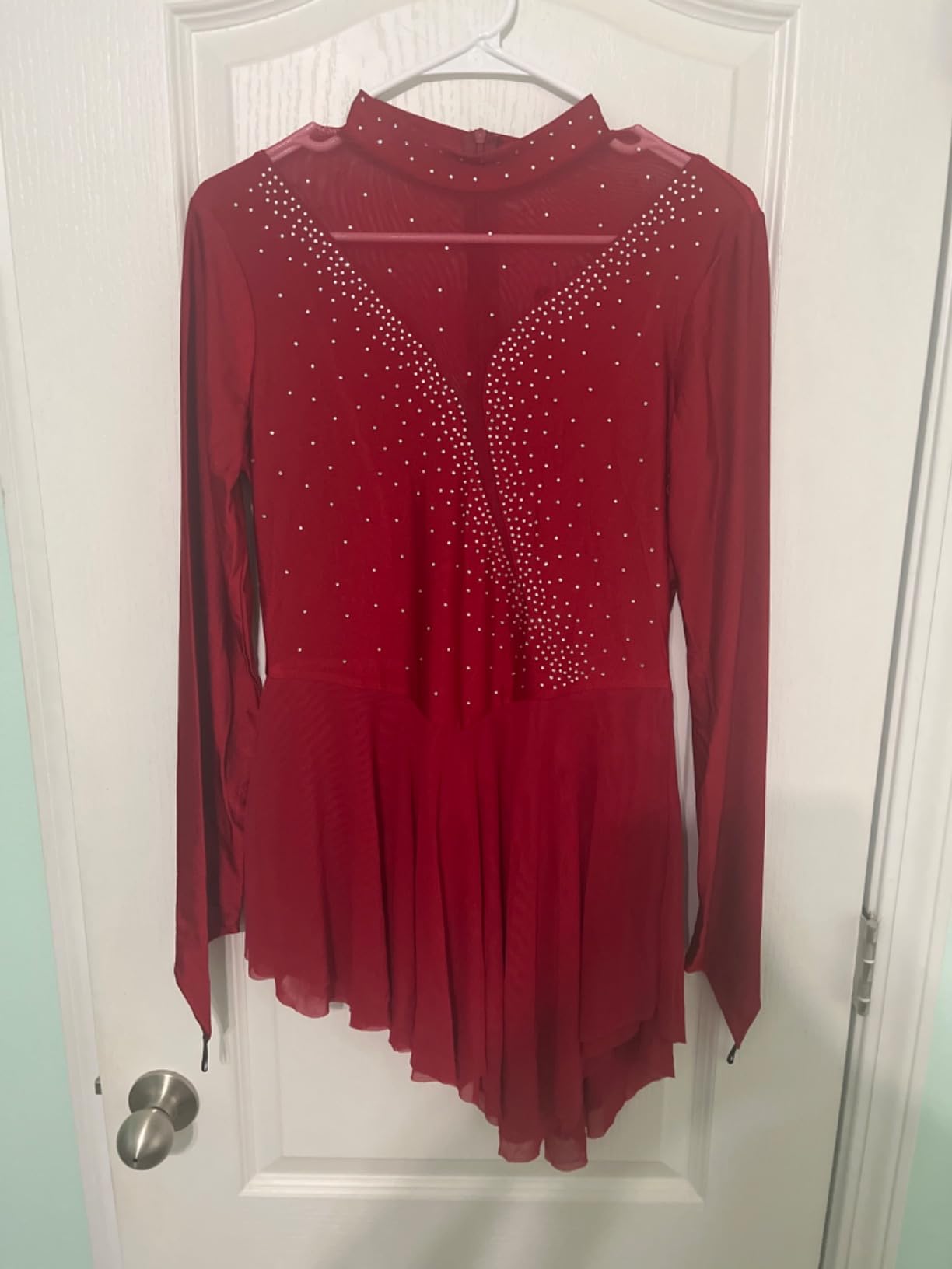 Hularka Women's Figure Ice Skating Competition Dress Glitter Rhinestone Mesh Lyrical Dance Costume customer photo 1