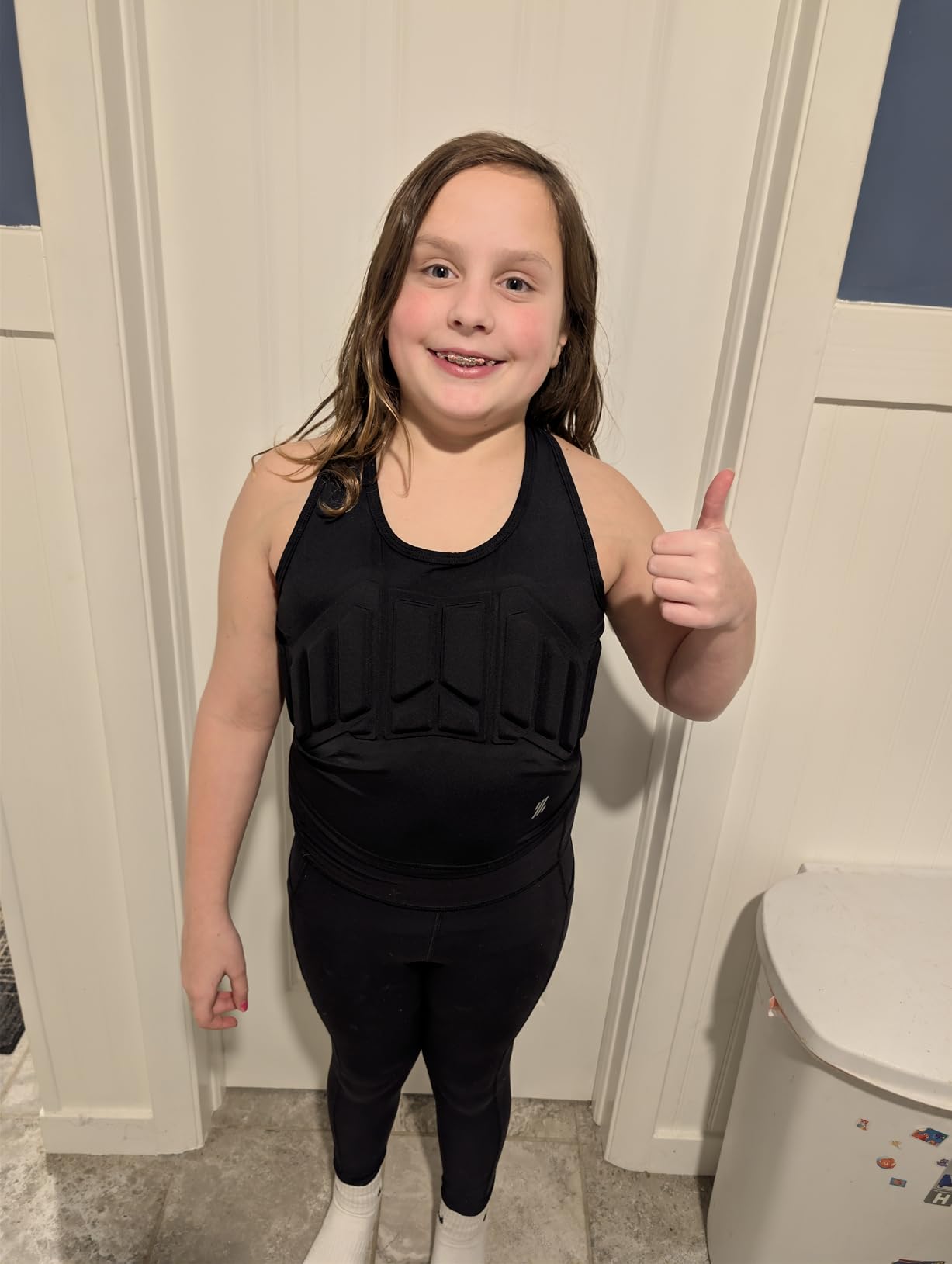 Zena Sport - Youth Chest Protector Vest for Girls - for Contact Sports, Softball, Lacrosse, Football & More - Sternum, Heart & Rib Protection - Ages 7-13 - Black - One Size customer photo 1