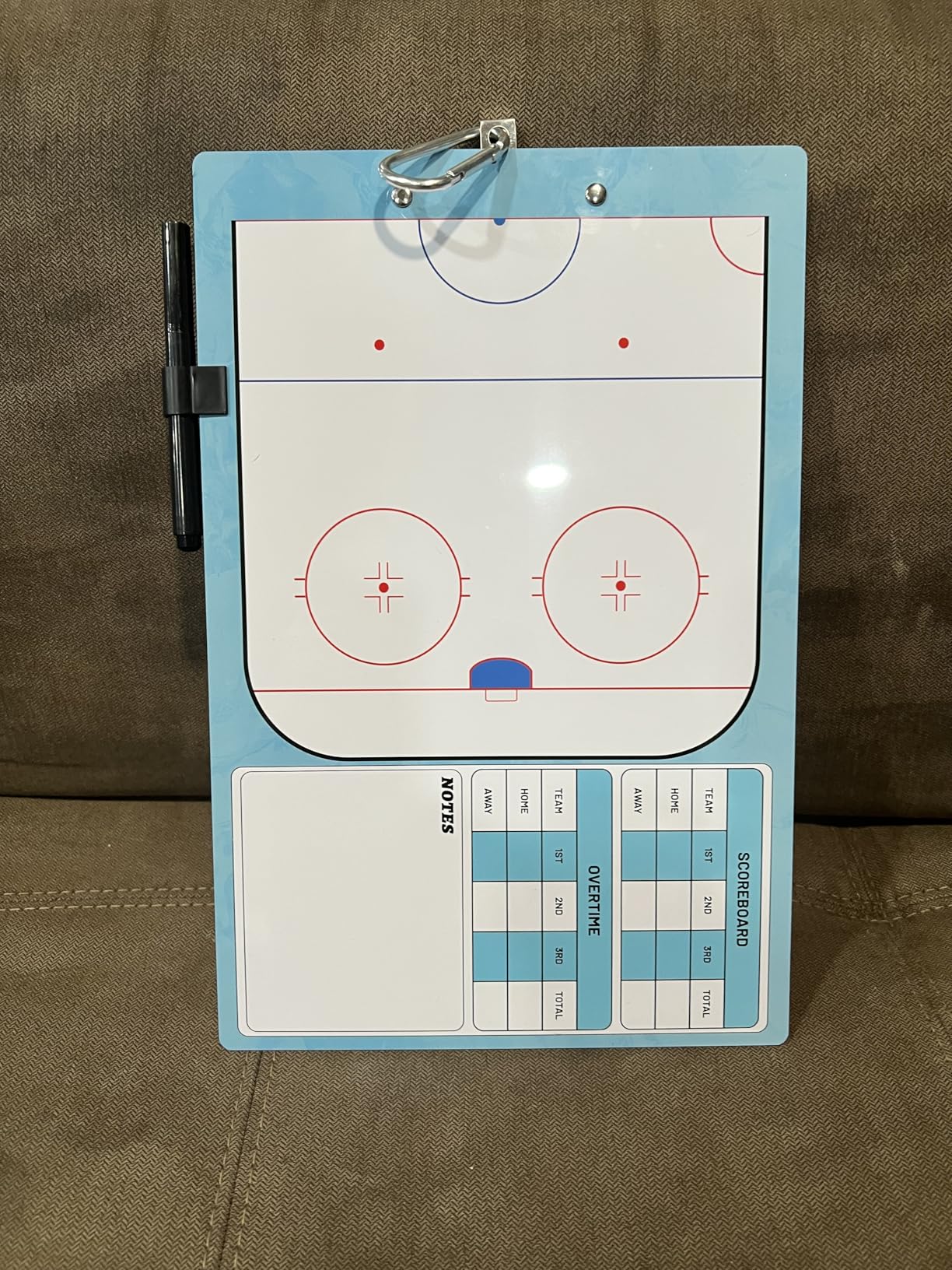 Dry Erase Hockey Coaches Clipboard, Hockey Lineup Board, Double-Sided Coaching Board with Marker customer photo 1