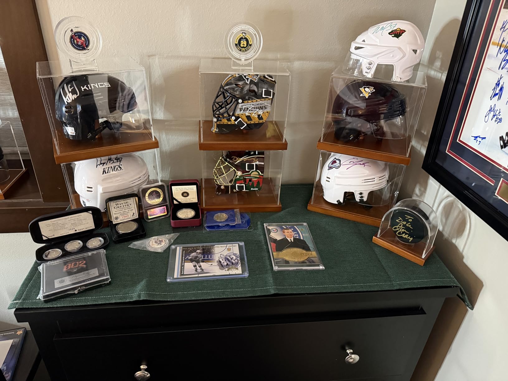 JupDec Hockey Puck and Collectibles Display Case, Premium Acrylic Clear Box Puck Holder with Mahogany Wood Base customer photo 1