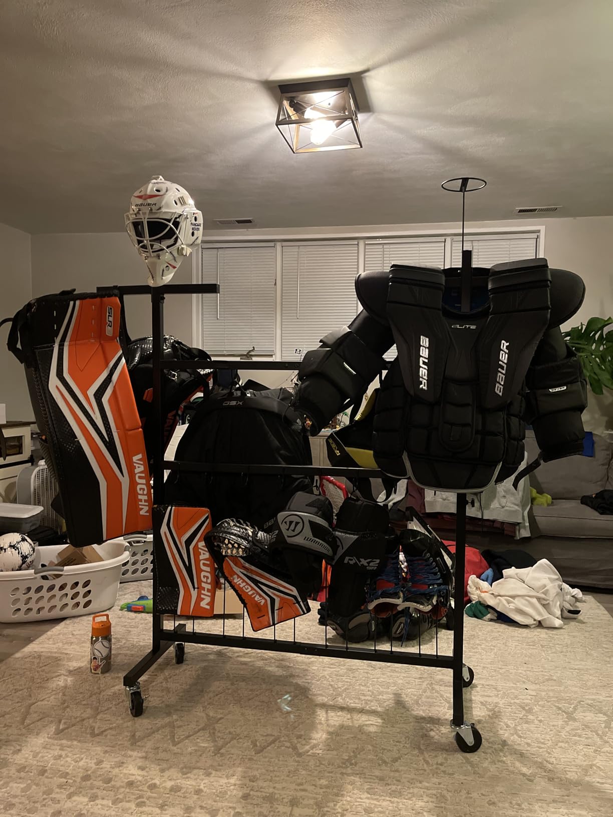 Hockey Gear Drying Rack - Ice Hockey Stick Holder Field Hockey Equipment Dryer - Large Hockey Display Storage Rack customer photo 2