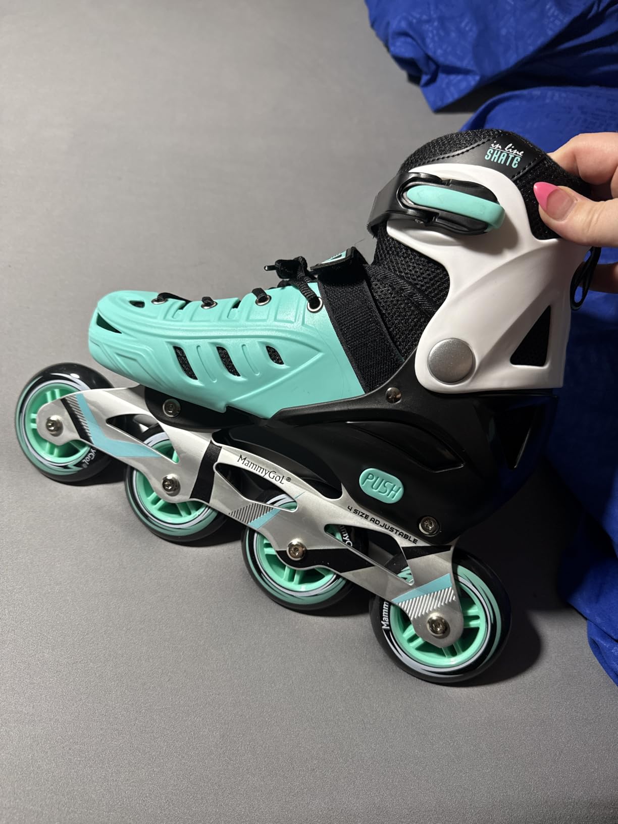 MammyGol Adults Adjustable Inline Skates, Safe and Durable Roller Skates with Giant Wheels, High Performance Professional Skates for Men Women Youth customer photo 2