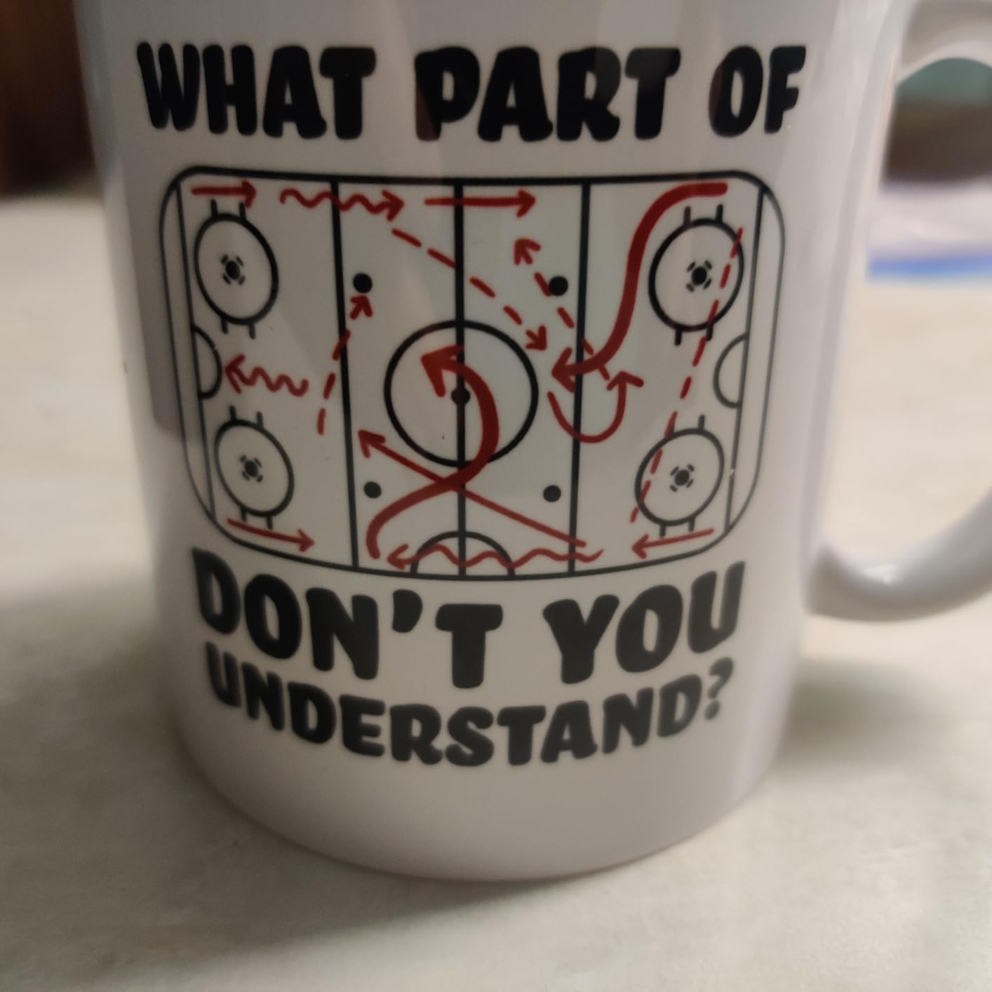 Panvola What Part of Don't You Understand Hockey Player Gifts Funny Sarcastic Coach Gifts For Hockey Ceramic Coffee Mug (White, 11 oz) customer photo 2