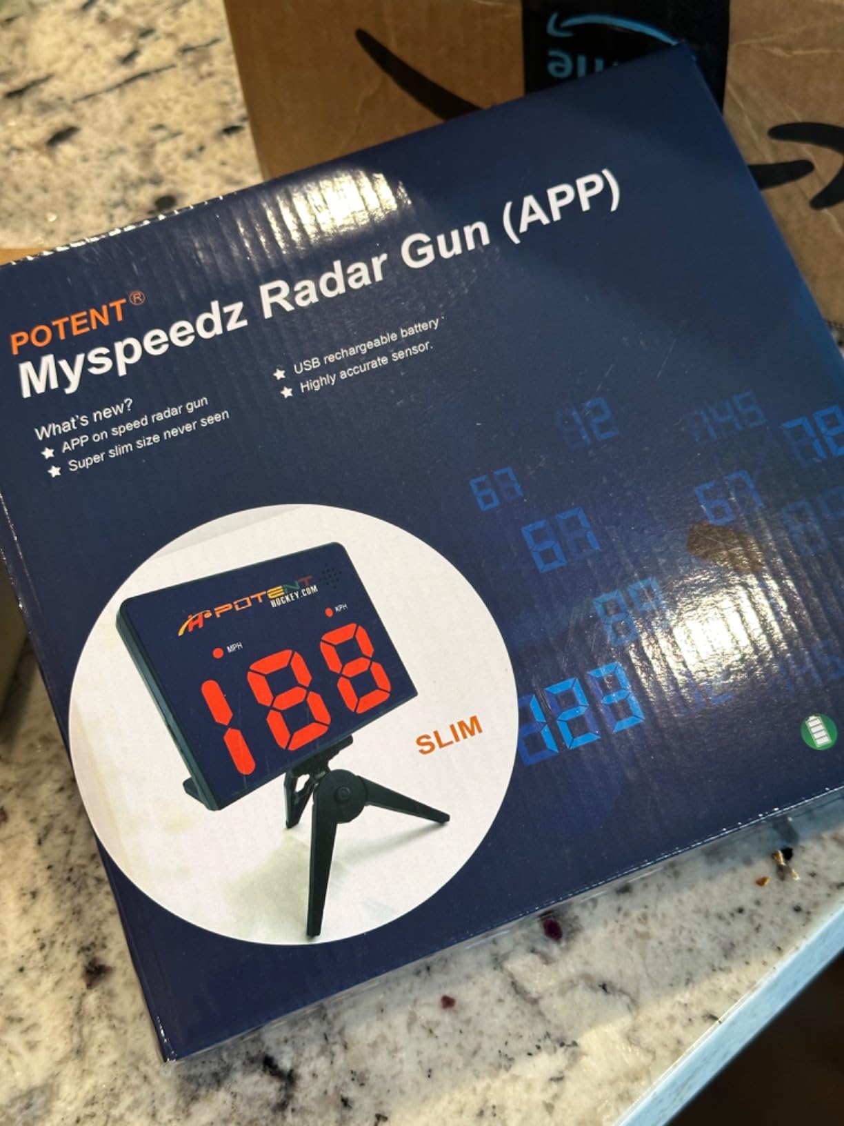 Potent Speed Radar Gun 2.0 - App-Enabled Hockey Shot Speed Tracker with USB Rechargeable Battery, Adjustable Angles & Tripod Mount - Ultra-Slim Design for Accurate Hands-Free Hockey Training customer photo 1