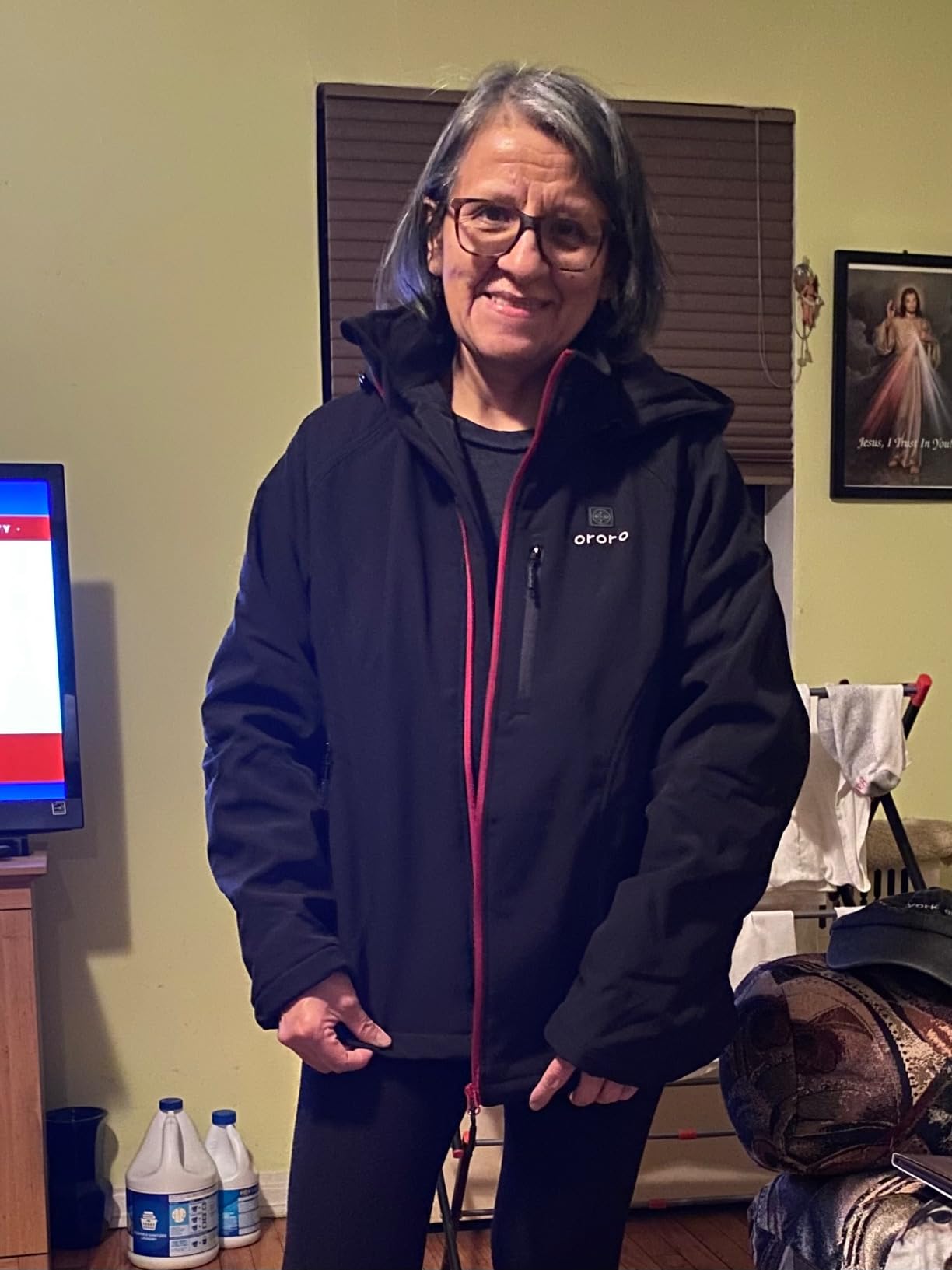 ORORO Women's 4-Zone Heated Jacket with Heated Collar, Shell Heated Coat with Rechargeable Battery customer photo 1