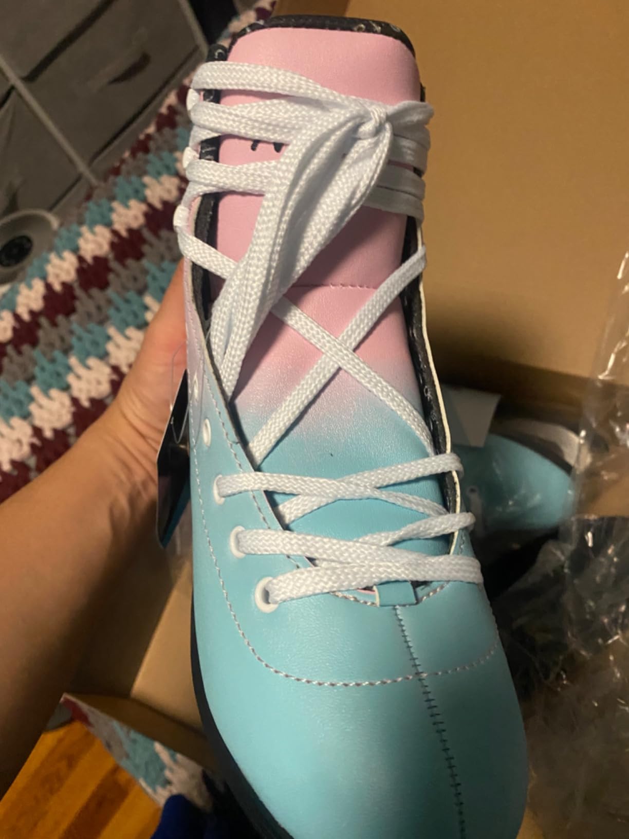 MammyGol Womens/Misses/Girls Lace up Light Support Ice Figure Skates Women Size 6 7 8 9 10 11 12 customer photo 1