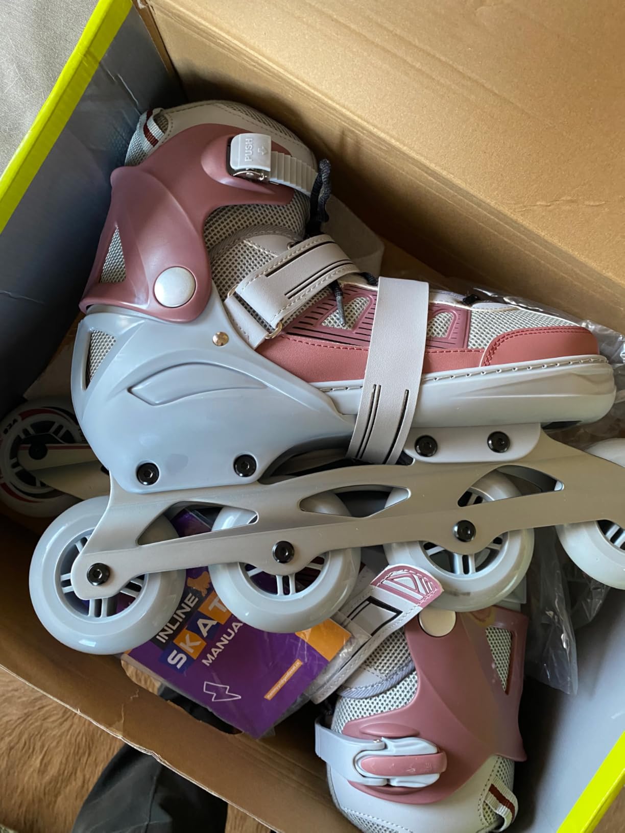 MammyGol Adult Inline Skates for Men Women, Blades Roller with Carbon Steel Bearings, TPR Brake, 3D Mesh, EVA Lining, PVC Upper | Adjustable Size Better Fit for Beginner Skating customer photo 1