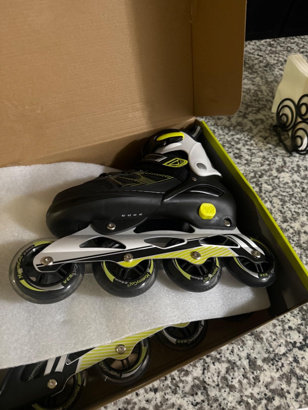 MammyGol Adult Inline Skates for Men Women, Blades Roller with Carbon Steel Bearings, TPR Brake, 3D Mesh, EVA Lining, PVC Upper | Adjustable Size Better Fit for Beginner Skating customer photo 2