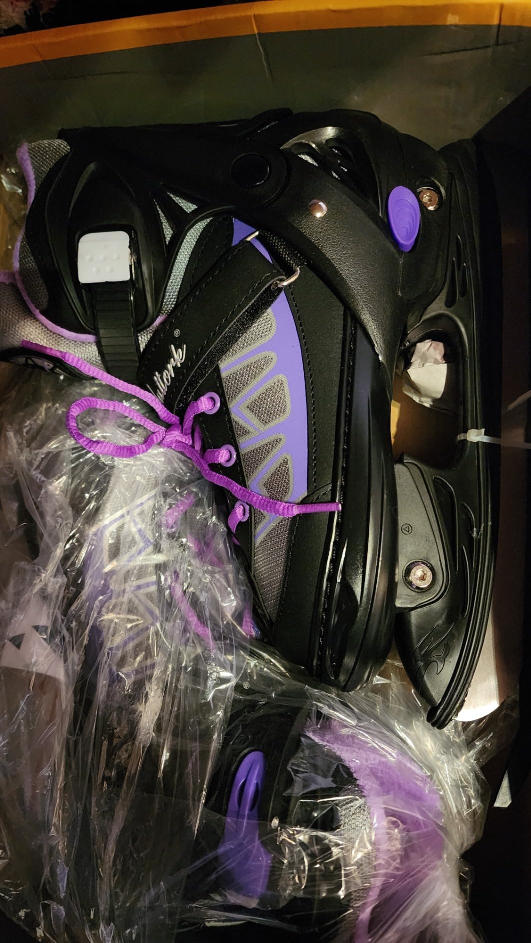 Nattork Ice Skates for Kids Boys and Girls - Adjustable Blue, Black, Pink, Purple Ice Hockey Skates with Warm and Soft Plush Lining and Enhanced Ankle Support customer photo 1