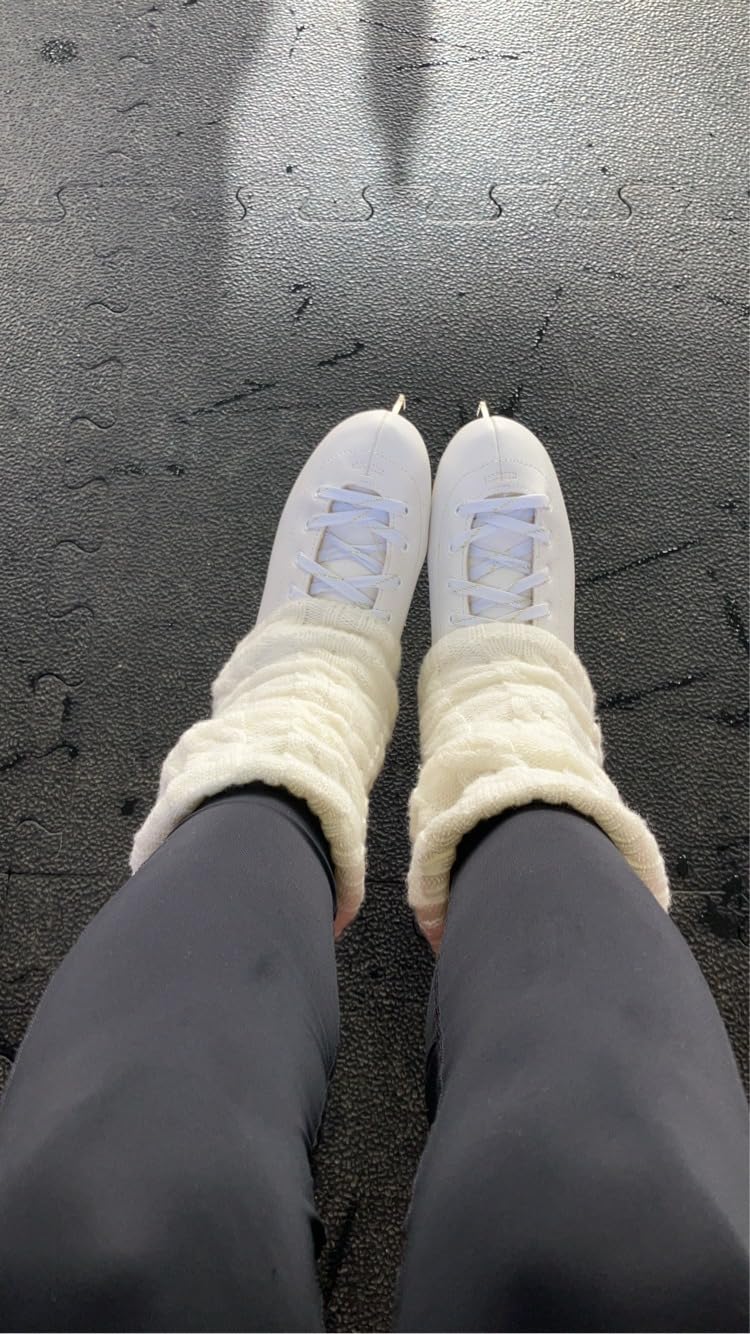 6 Pairs Skating Leg Warmer Sets for Women Girls Knit Long Leg Warmers Socks Calf Socks Set for Ice Figure Skating customer photo 1