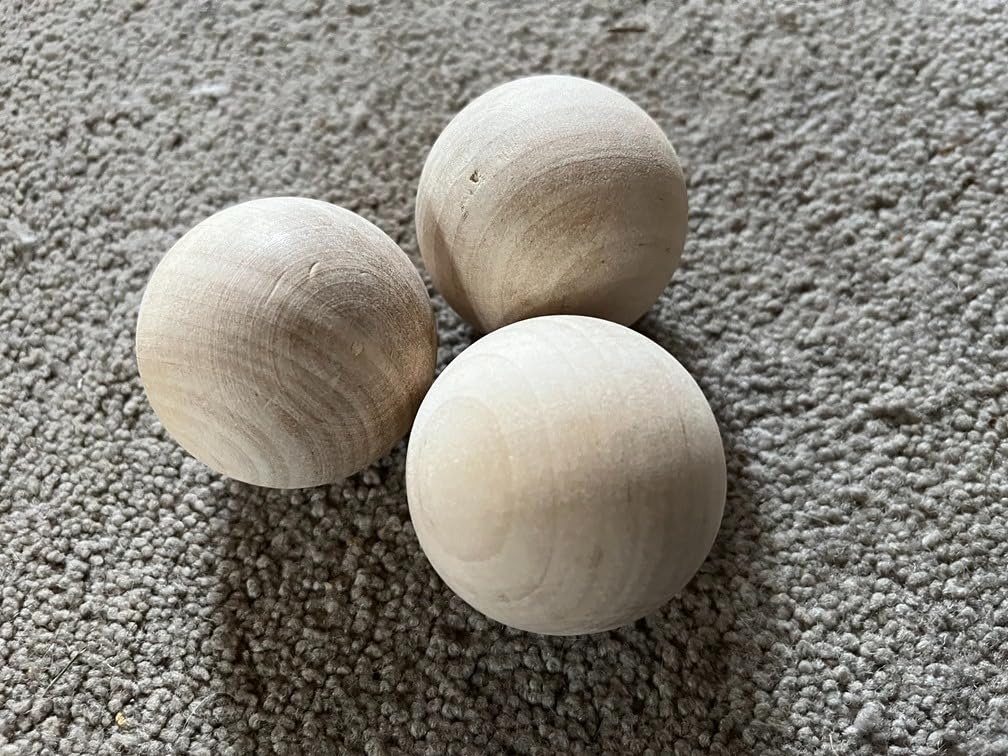 ACE HOCKEY Swedish Stickhandling Balls - Wooden Balls for Stickhandling - Unfinished Hardwood No-Bounce Floorball Training Equipment for Street Hockey - 2-Inch Diameter 5-Pack customer photo 1